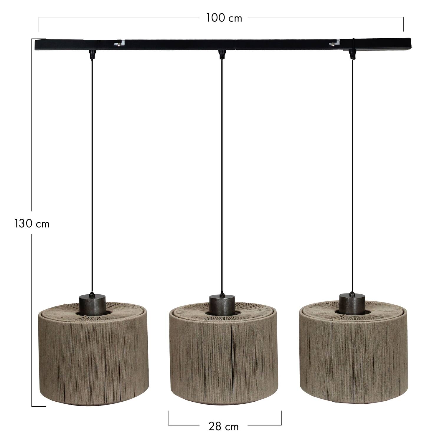 Ceiling light jute 100x28x130cm