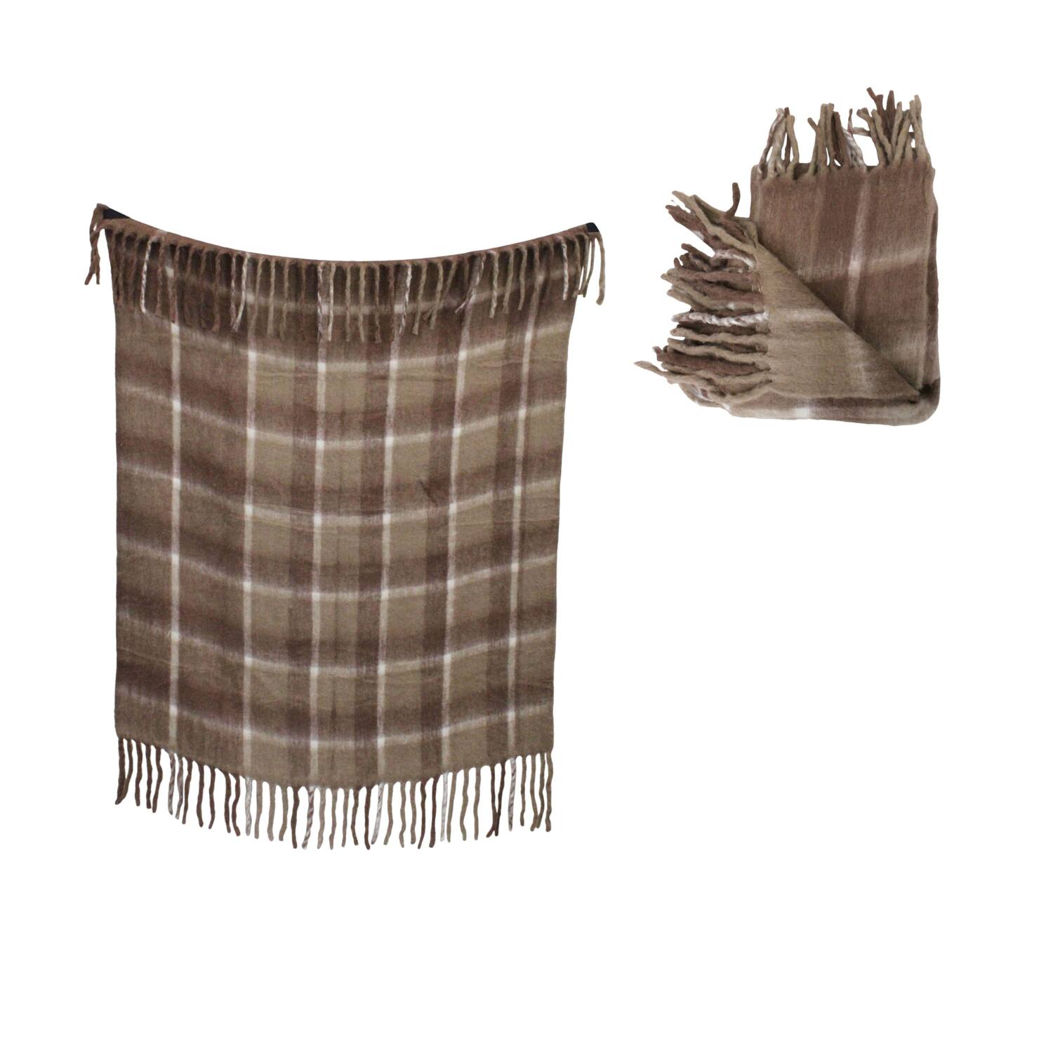 Plaid acrylic 125x150x0.5cm - Brown