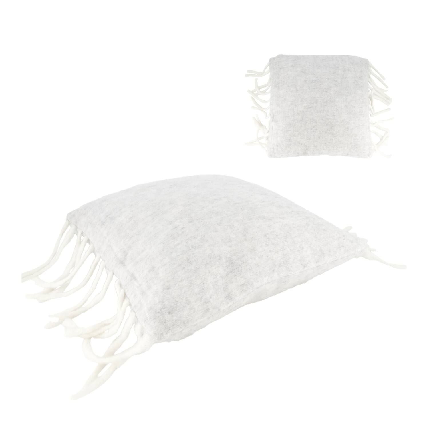 Cushion with tassels acrylic 45x45x8cm - Grey
