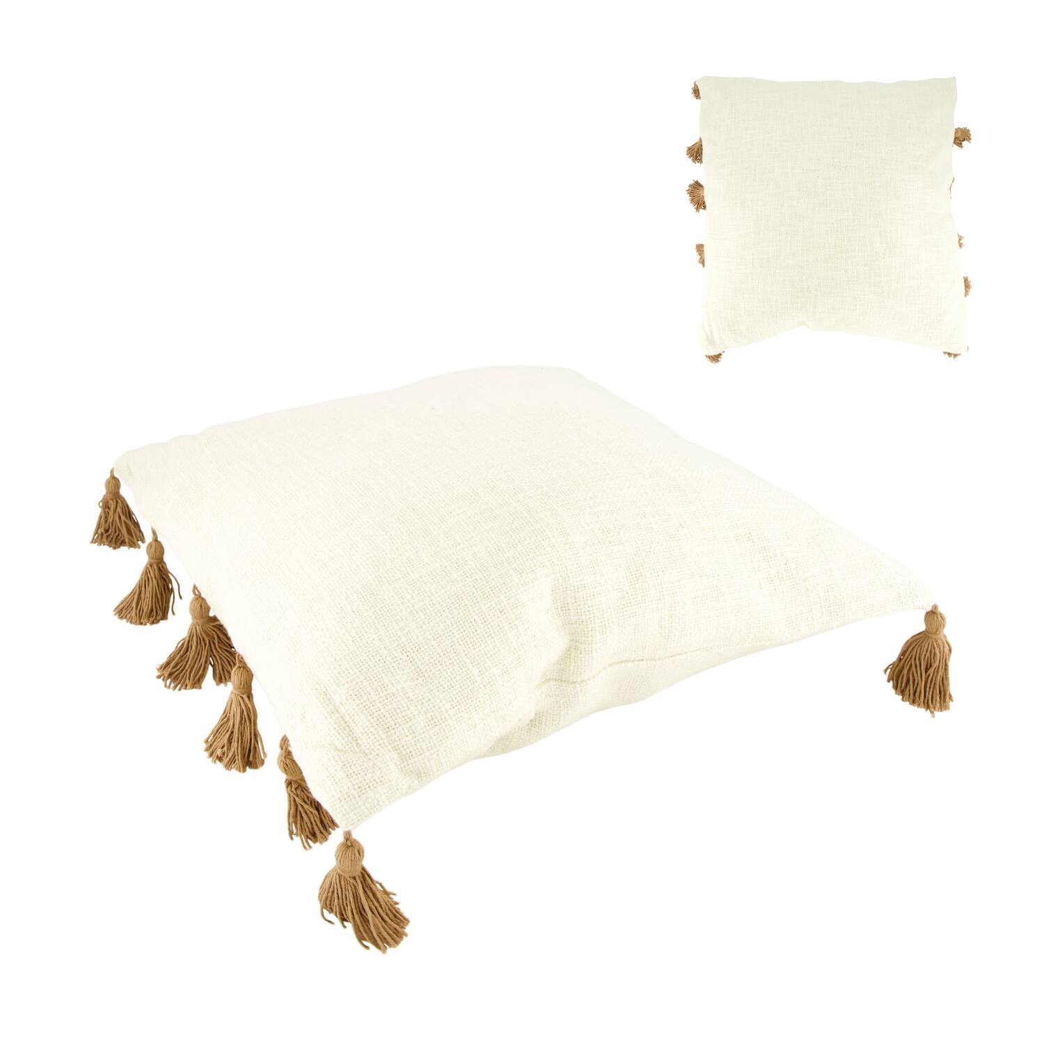 Cushion with tassels cotton 45x45x9cm