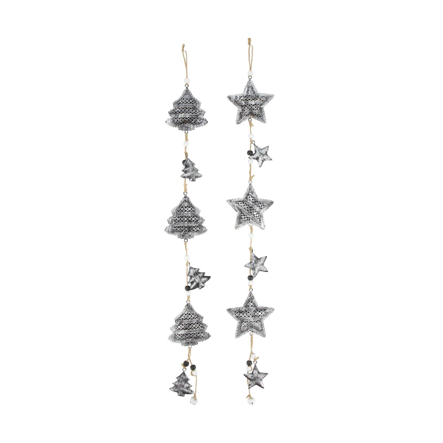 Garland star / tree metal 8.5x1.8x62cm A/2
