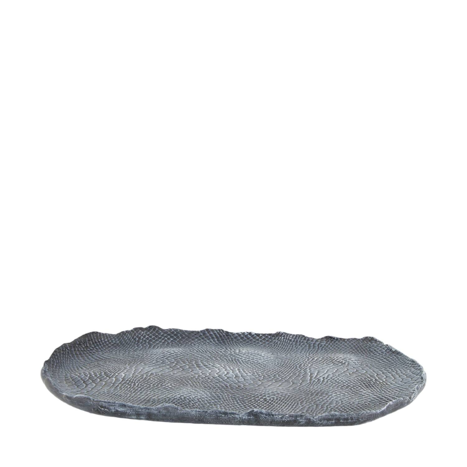 Plate polyresin 31.5x22x2.5cm - Black
