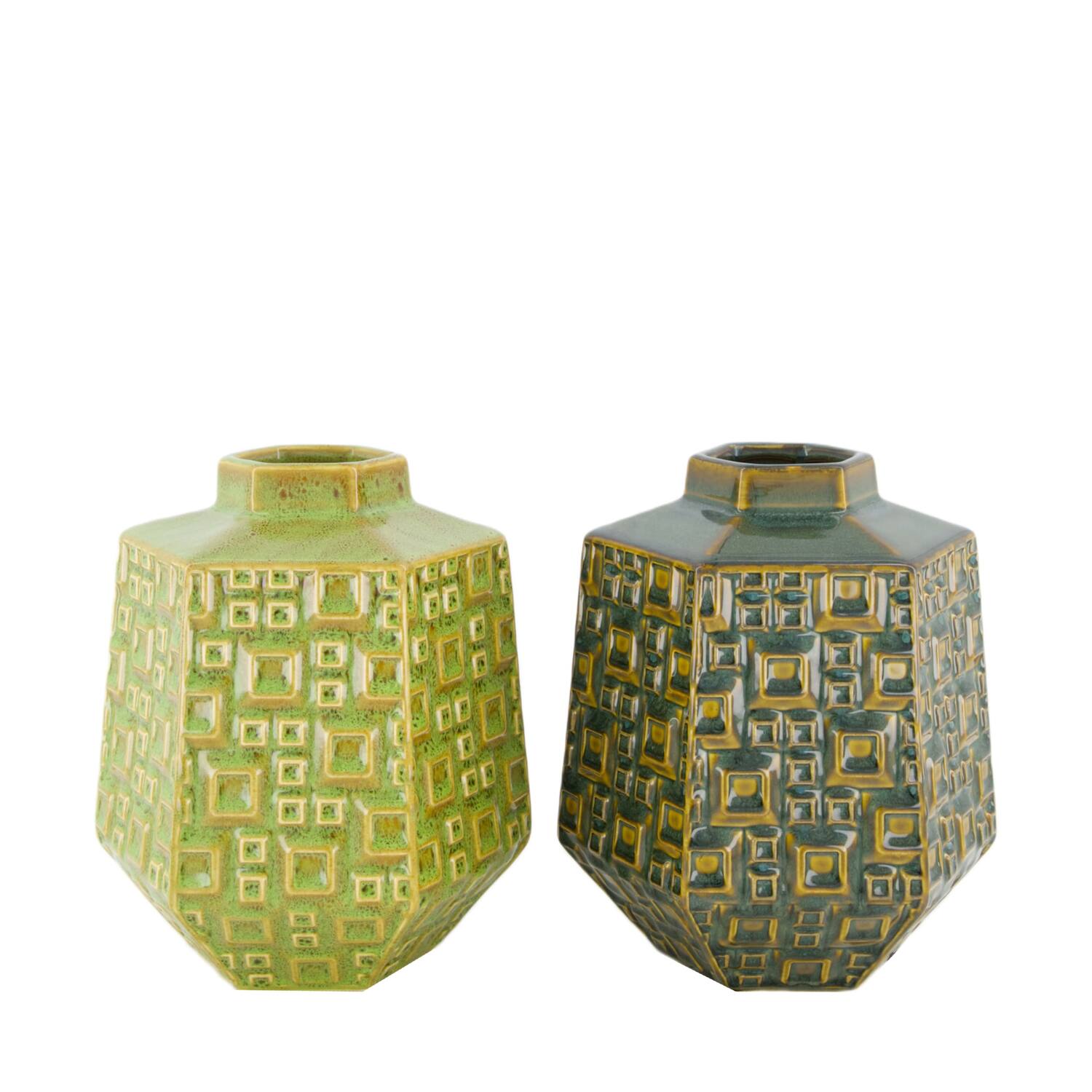 Vase ceramic 17.5x16x20.5cm  - Green