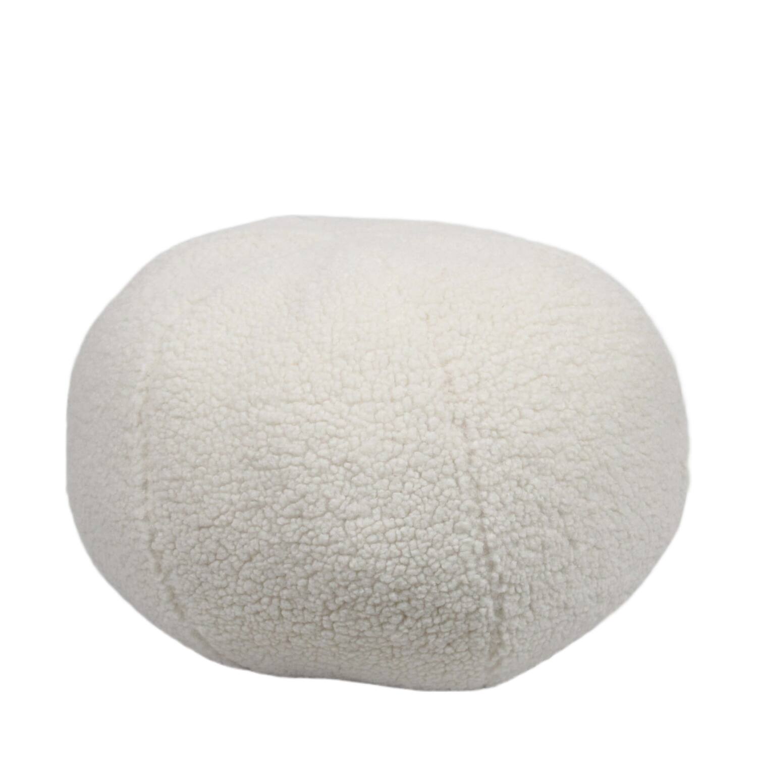 Cushion ball teddy polyester 38x38x38cm - White