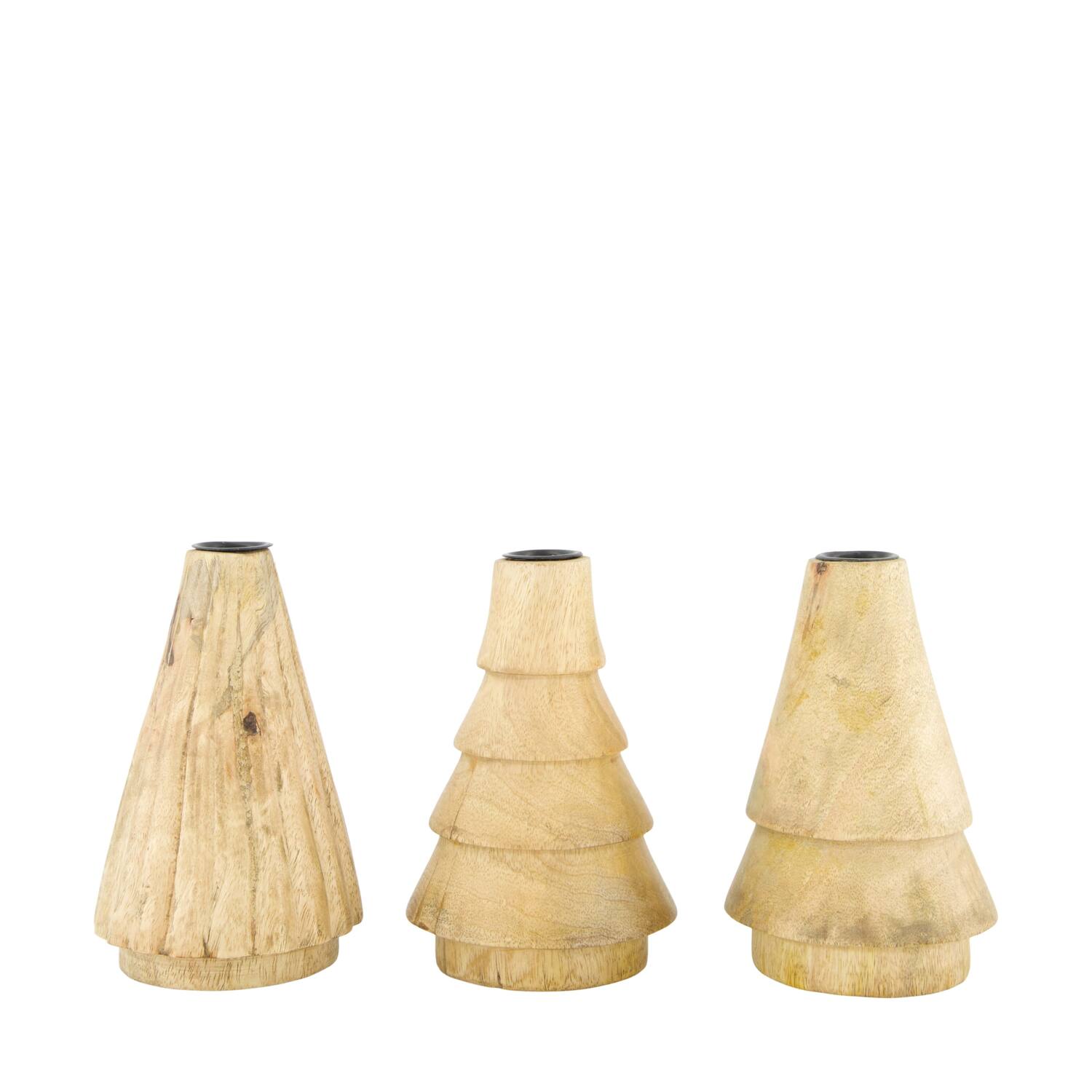 Dinnercandle holder tree mango wood 10x10x15cm A/3