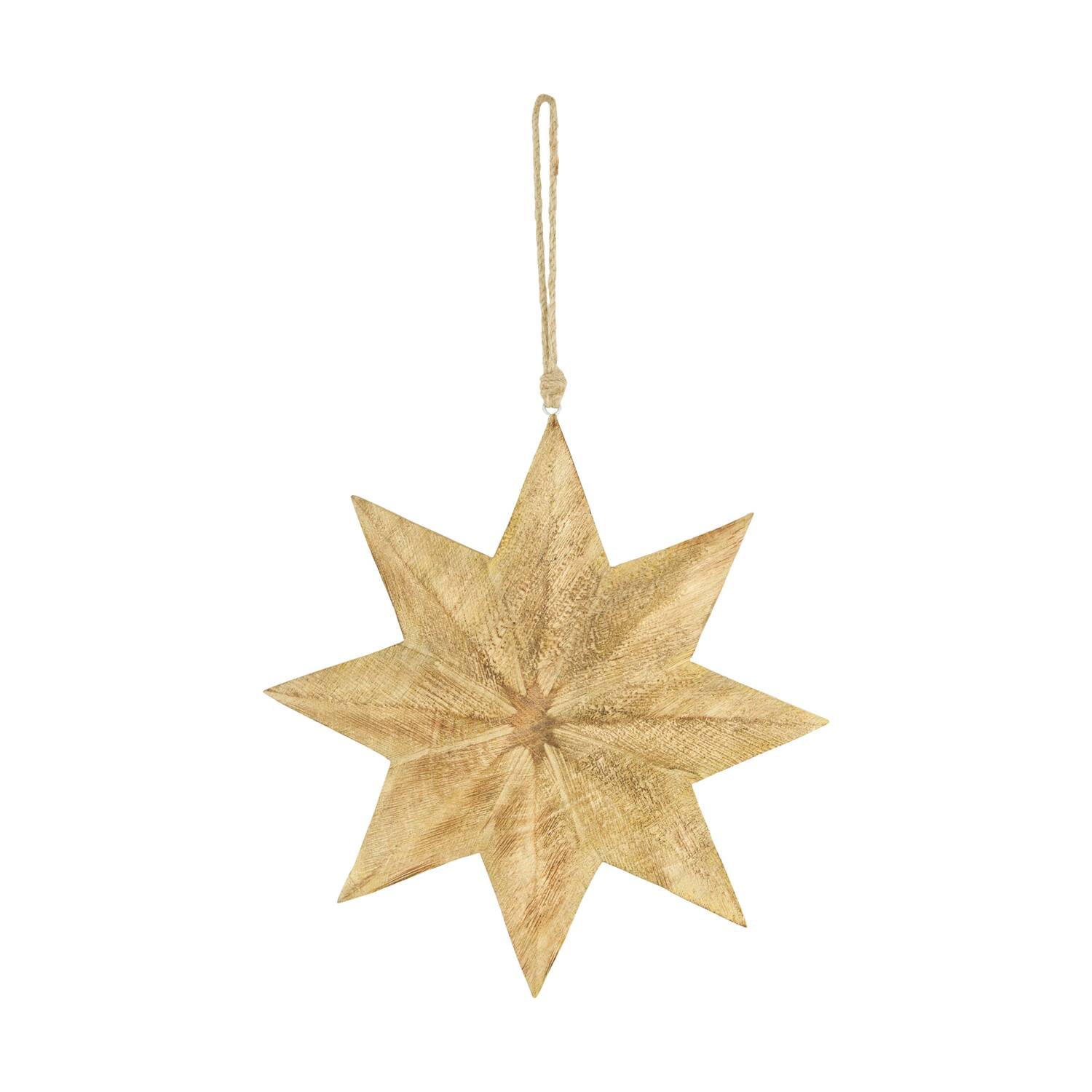 Hanger star mango wood 28x2.3x28cm - Natural
