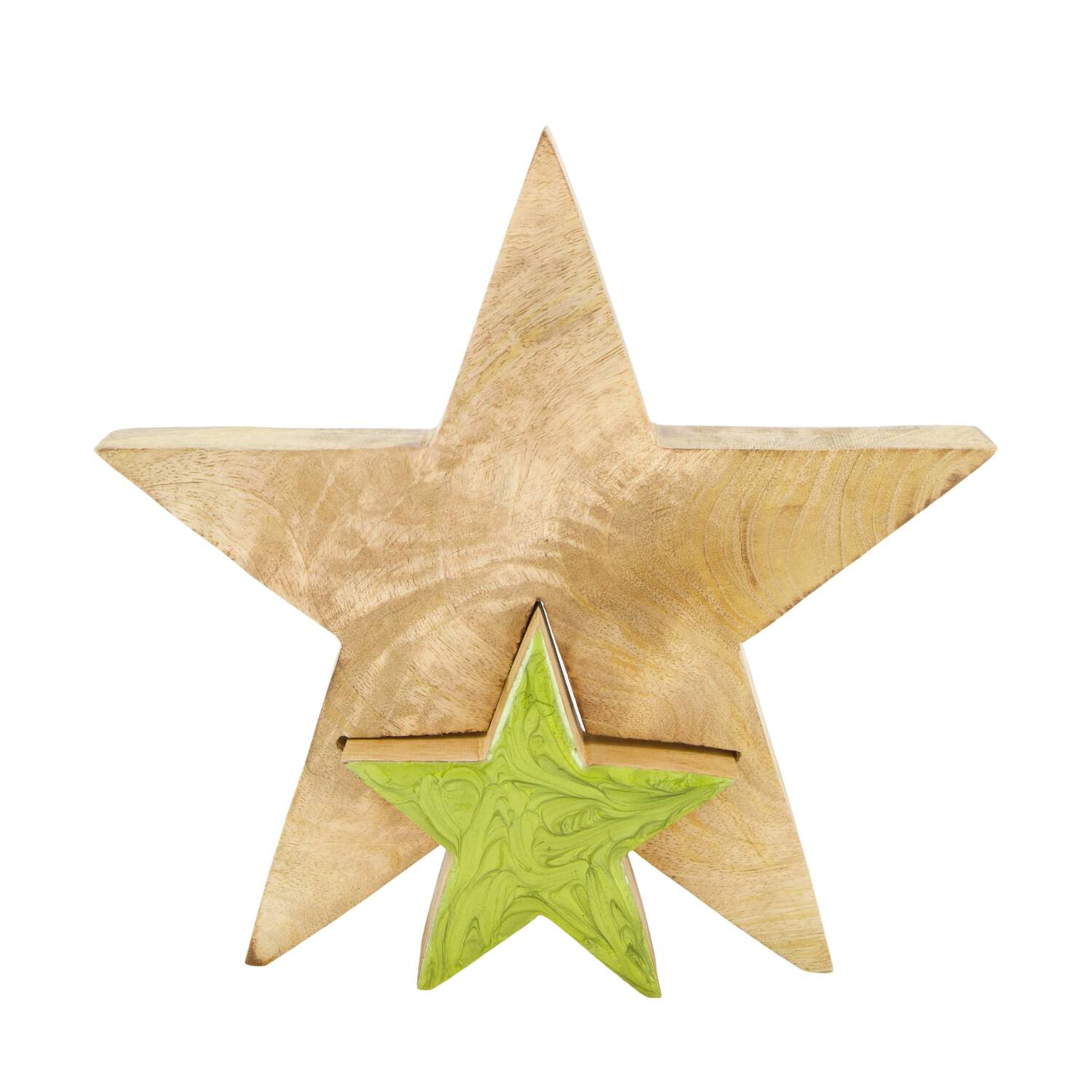 Star mango wood 28x3.3x28cm - Green