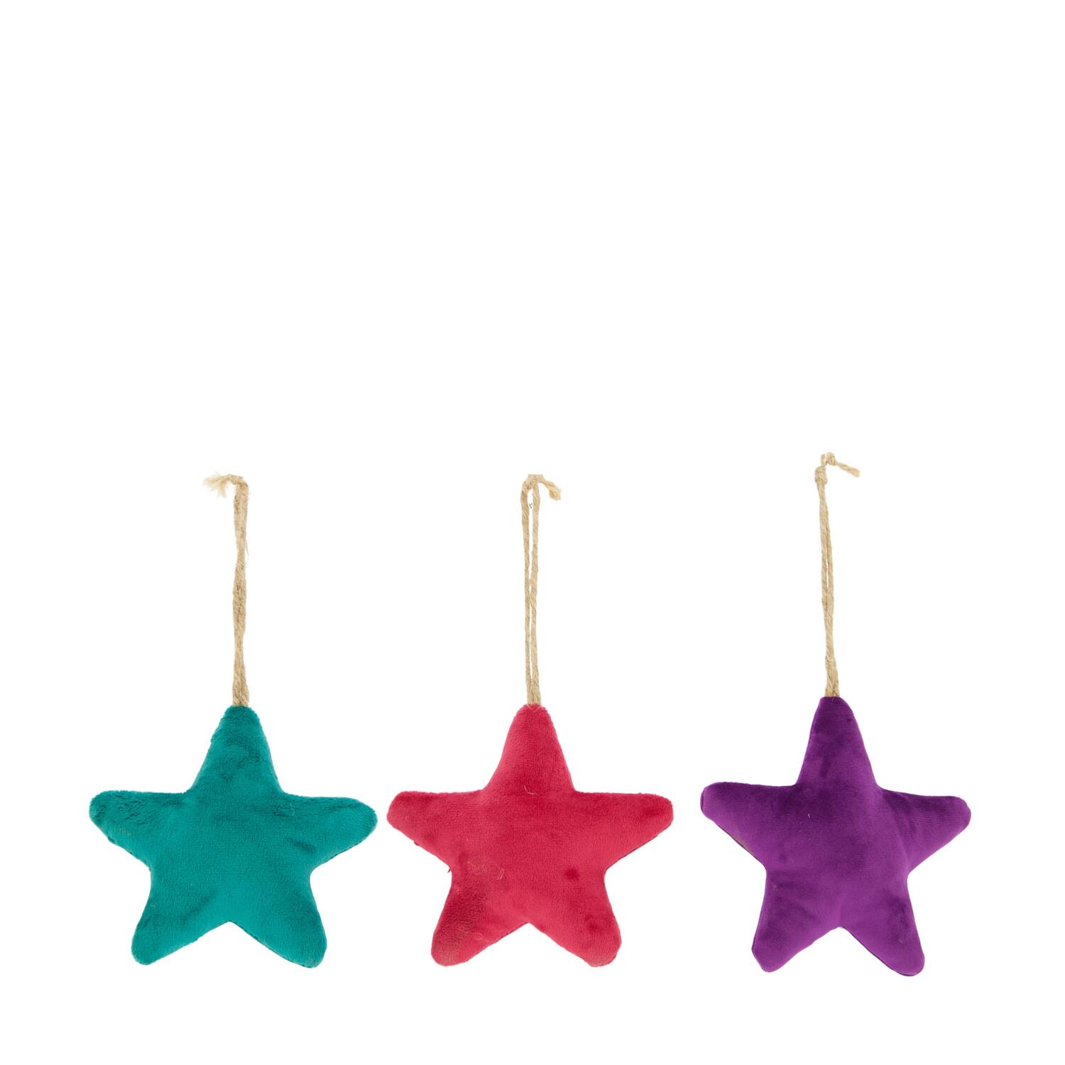Hanger star velvet 14x4x14cm  - Multi