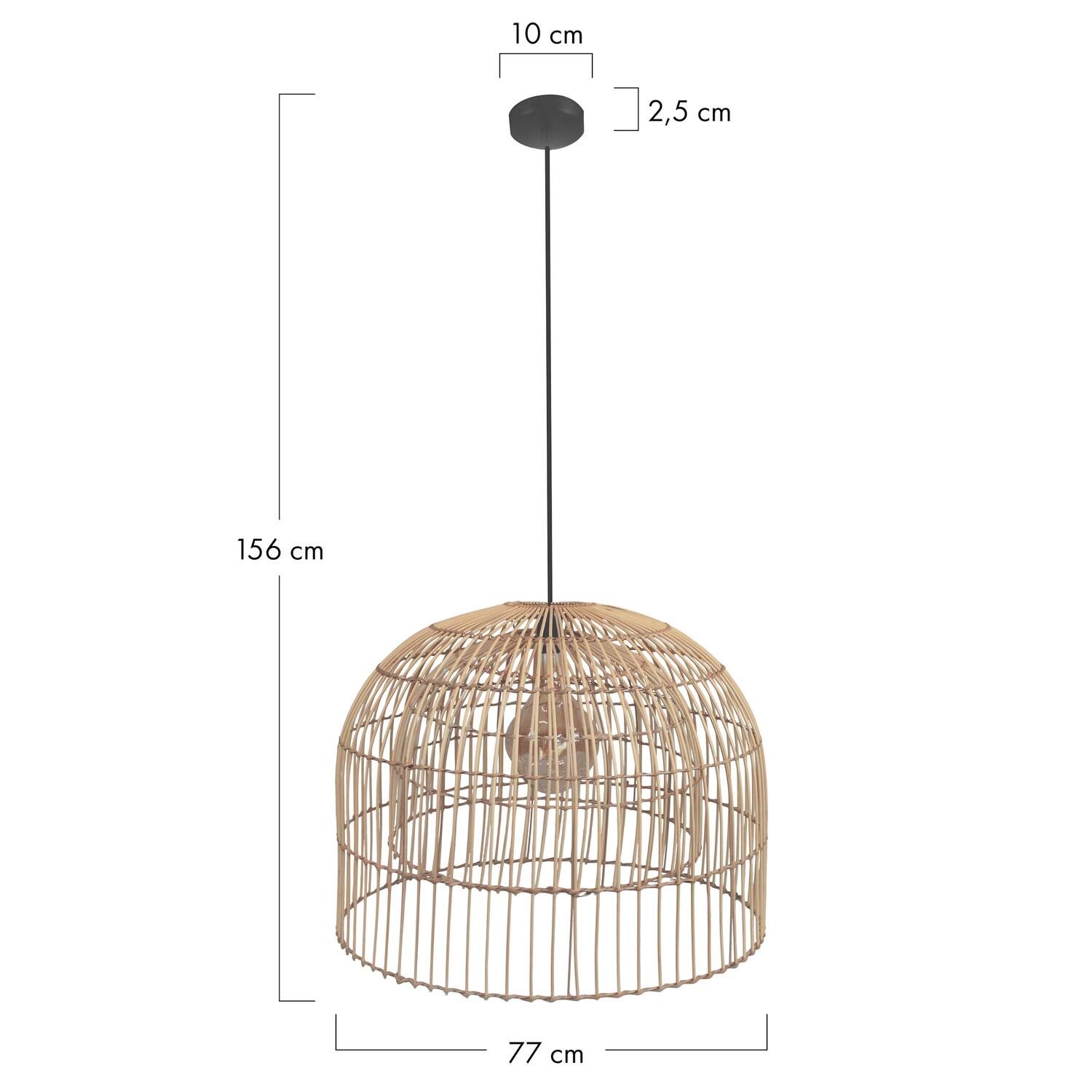 Plafond en rotin 77x77x56cm - Naturel