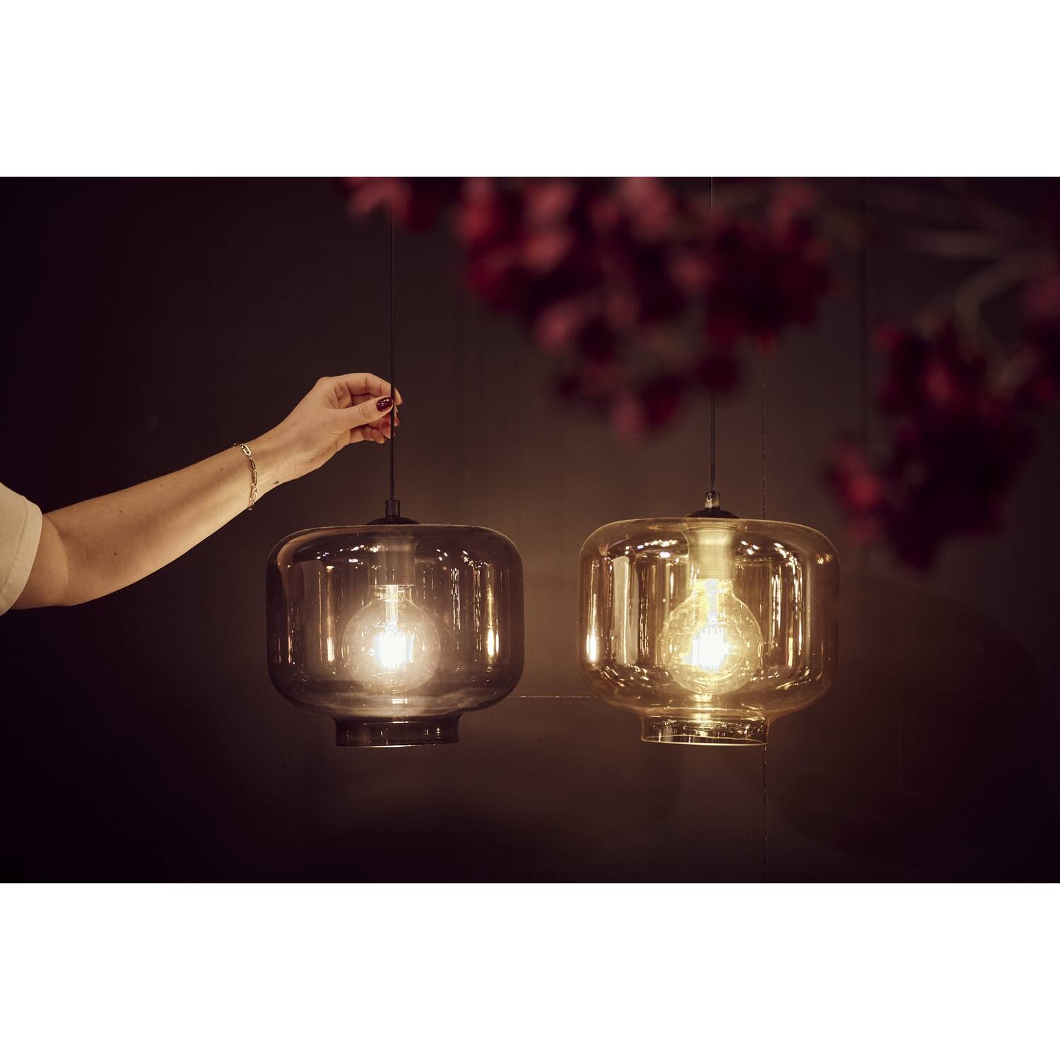 Ceiling light glass 25x25x125cm - Grey