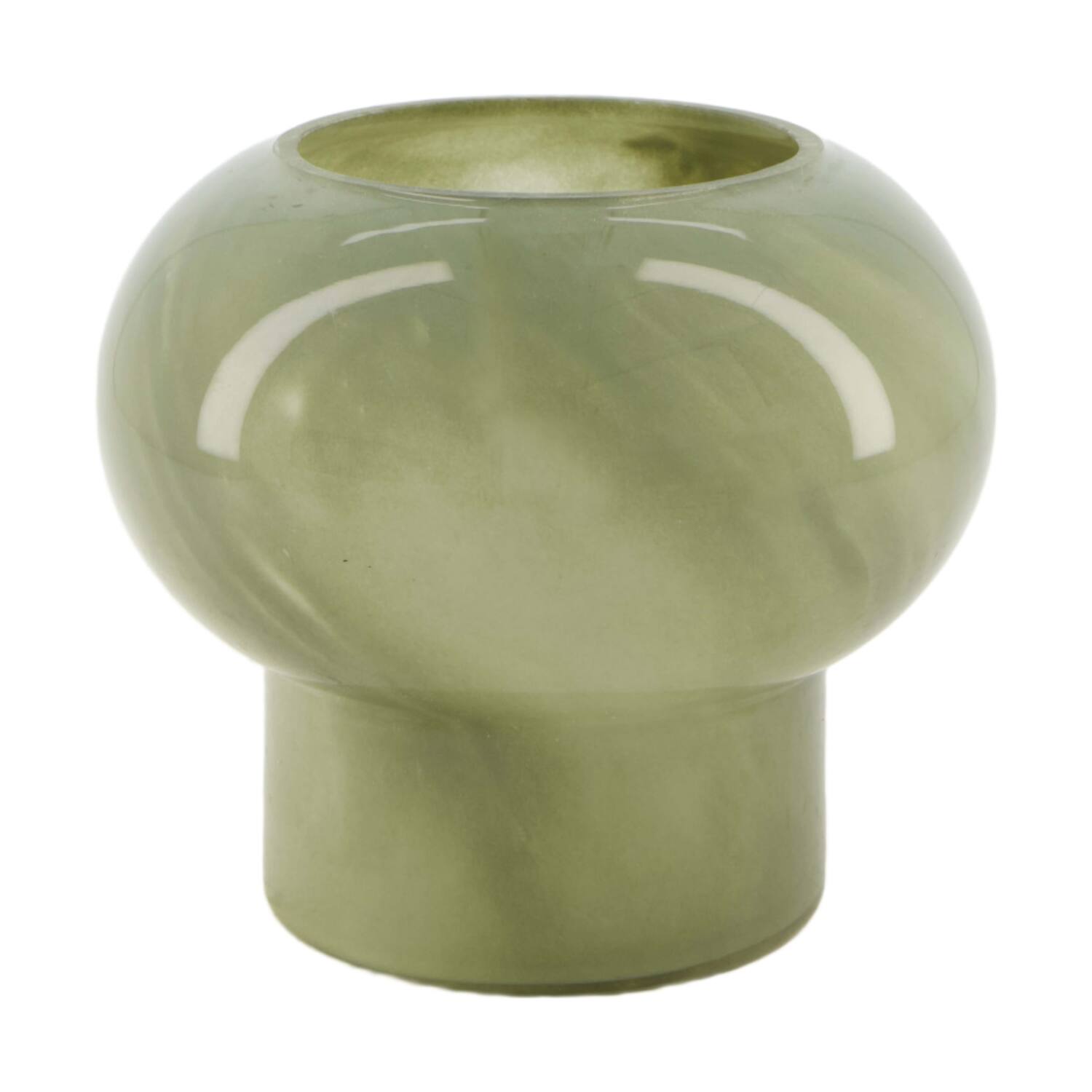 Vase glass 16x16x13.5cm - Green