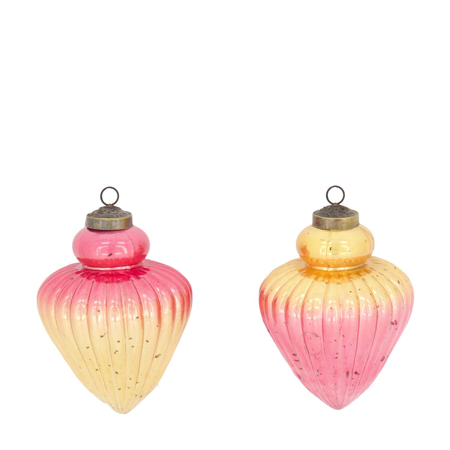 Bauble glass 8.5x8.5x10cm  - Pink