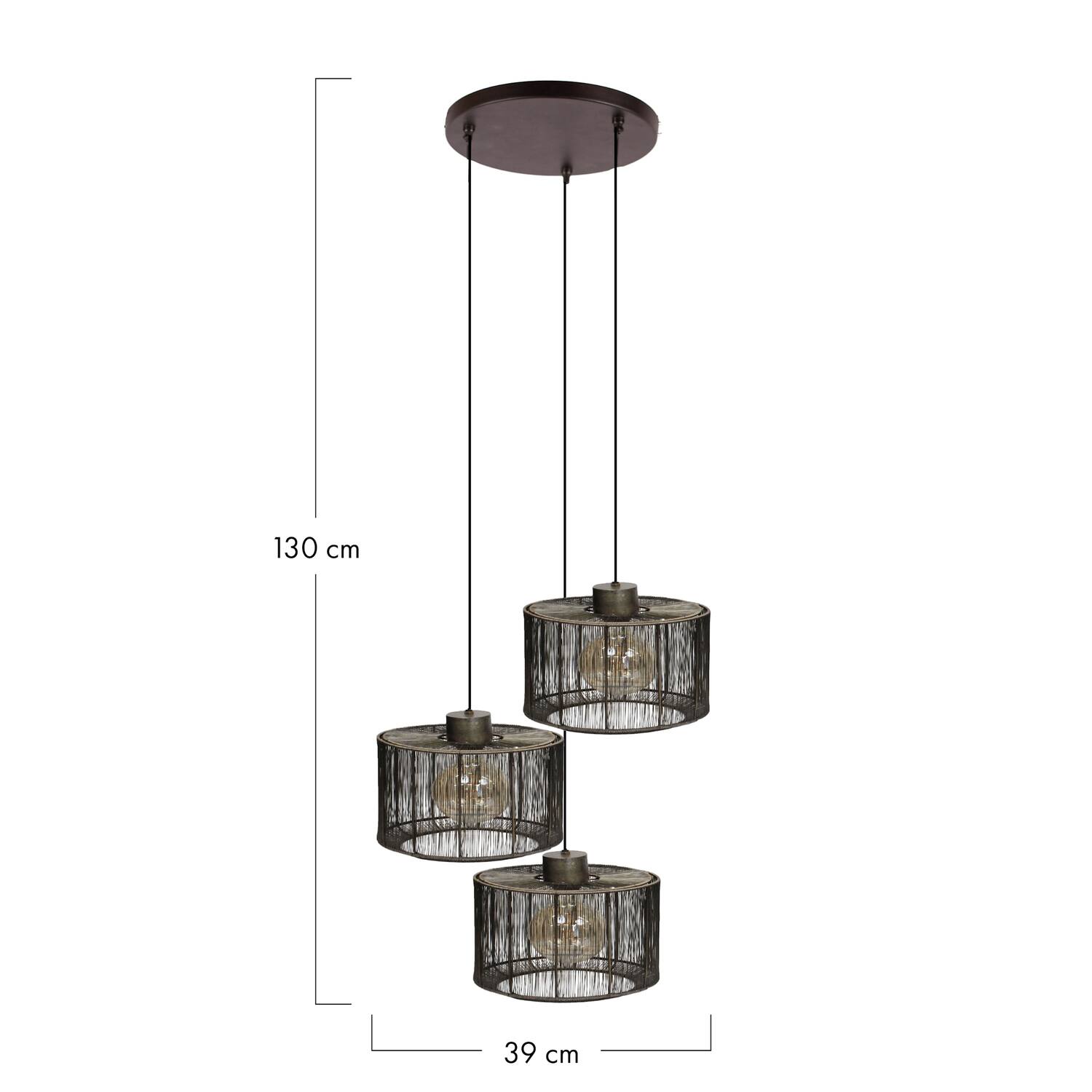 Ceiling light metal 39x39x130cm