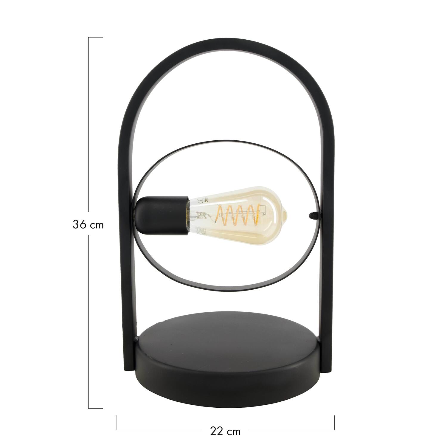 Table lamp metal 22x20x36cm - Black