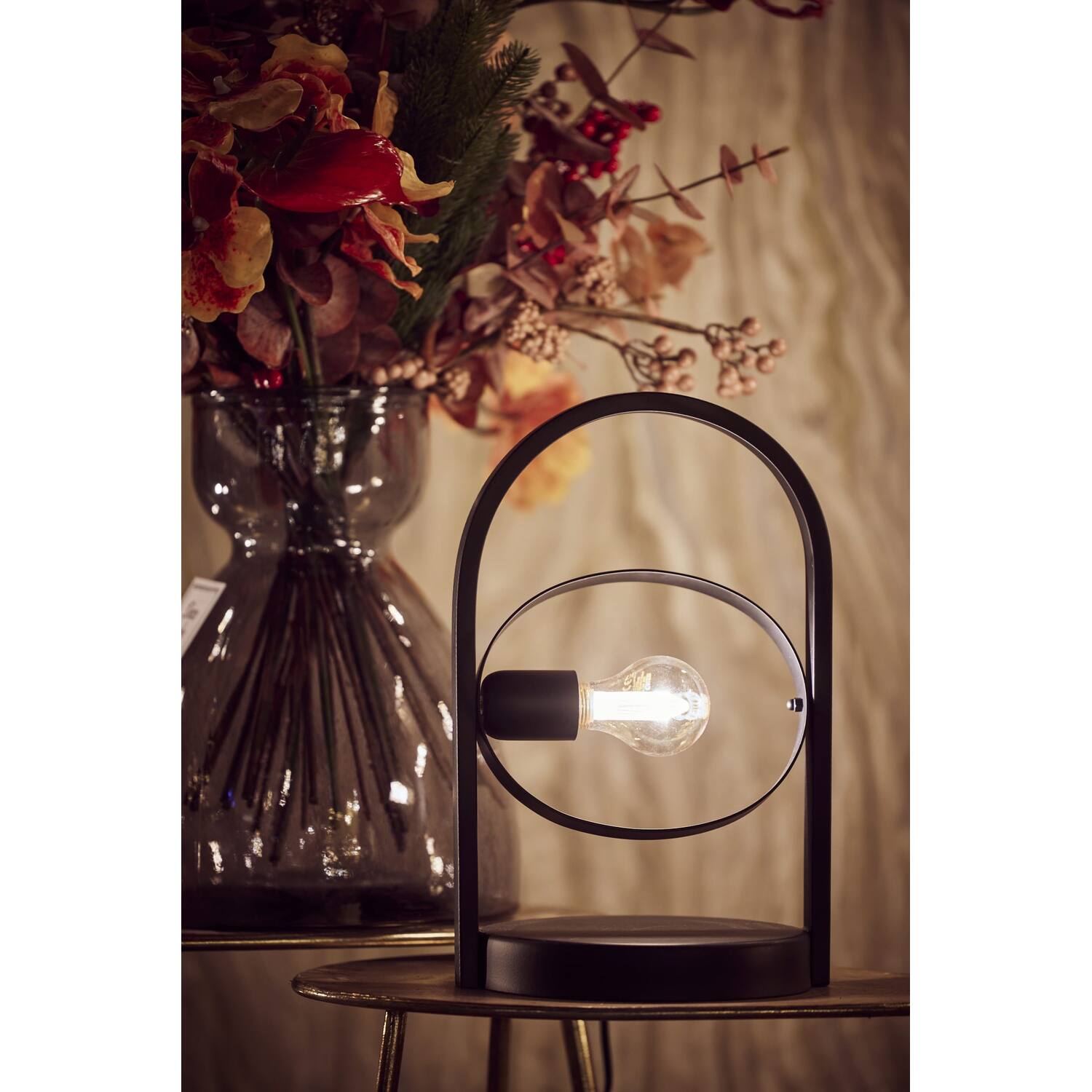 Table lamp metal 22x20x36cm - Black