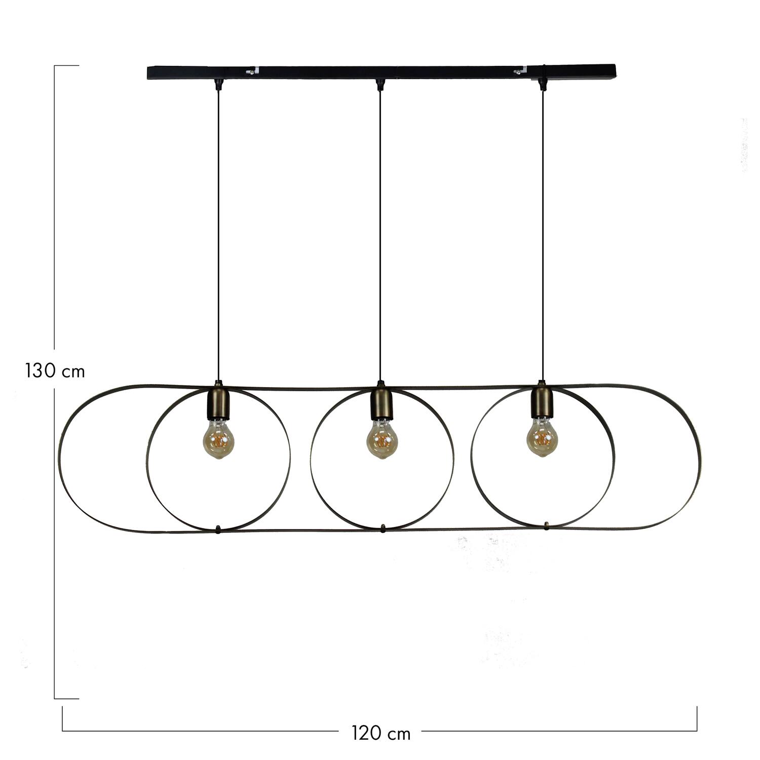 Ceiling light metal 120x27.5x130cm