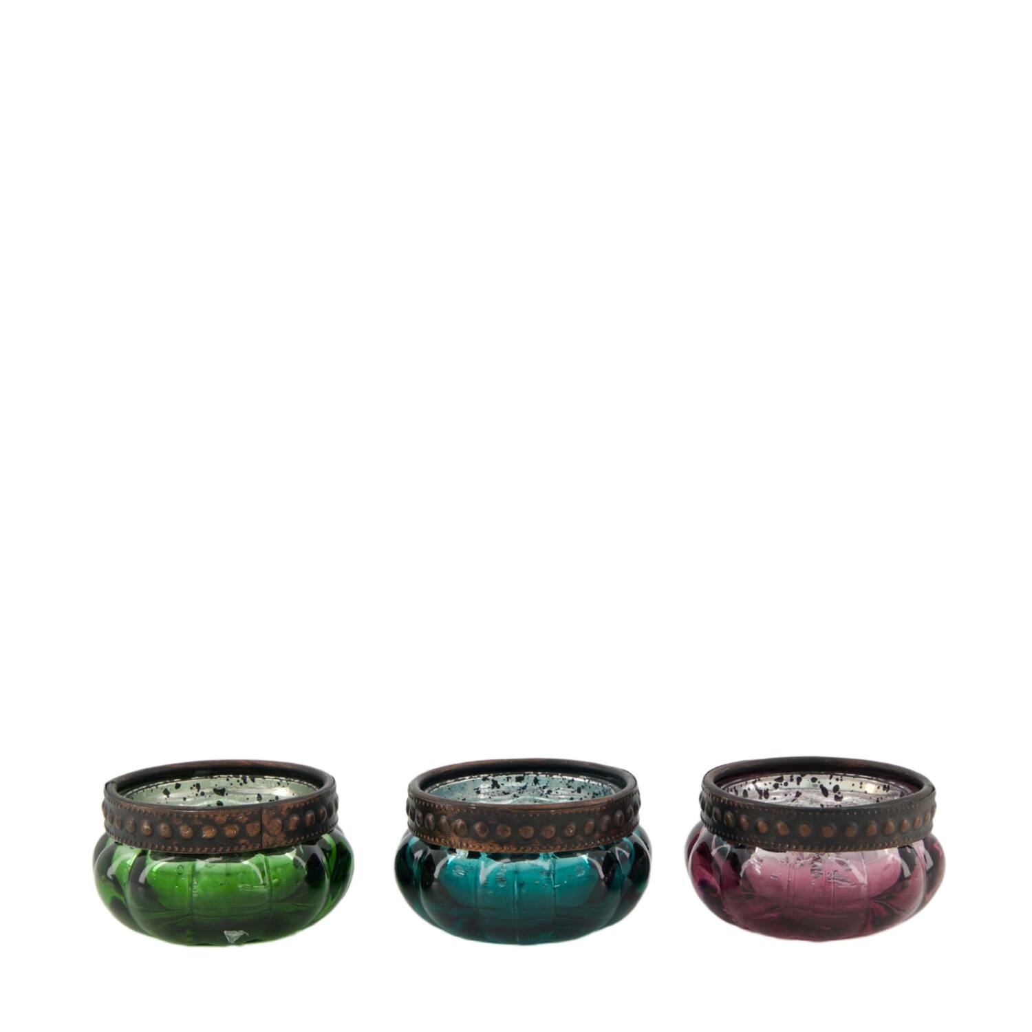 Tealight holder glass 5.5x5.5x3.5cm C/3