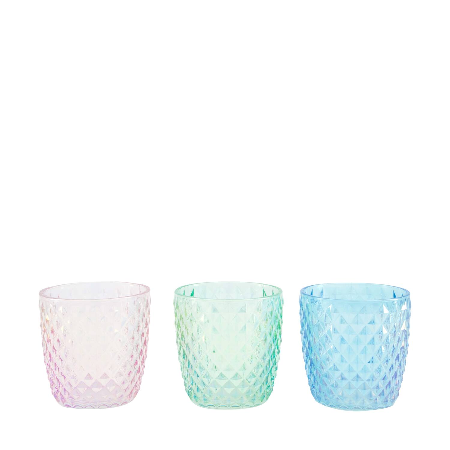 Tealight holder luster glass 9x9x9cm - Multi