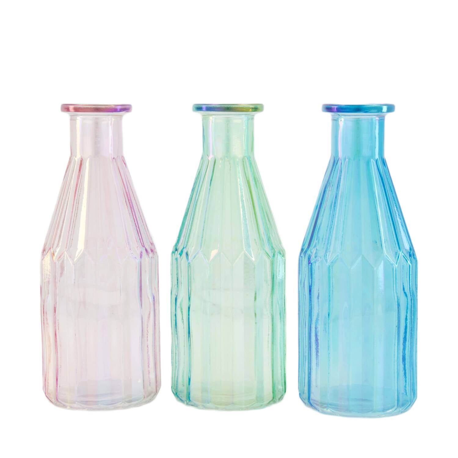Bottle luster glass 8x8x20cm  - Multi
