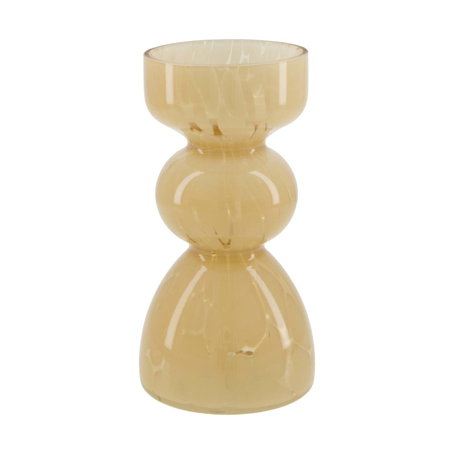 Vase glass 8.5x8.5x17cm - Cream