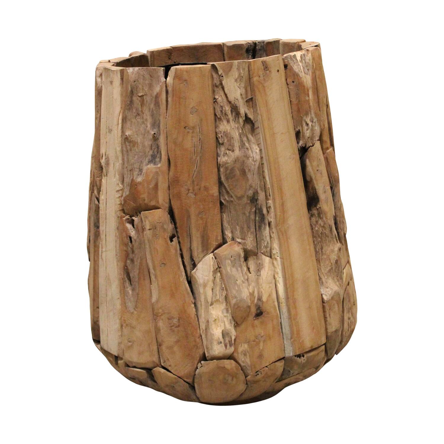 Planter erosion wood with plastic 58x58x78cm