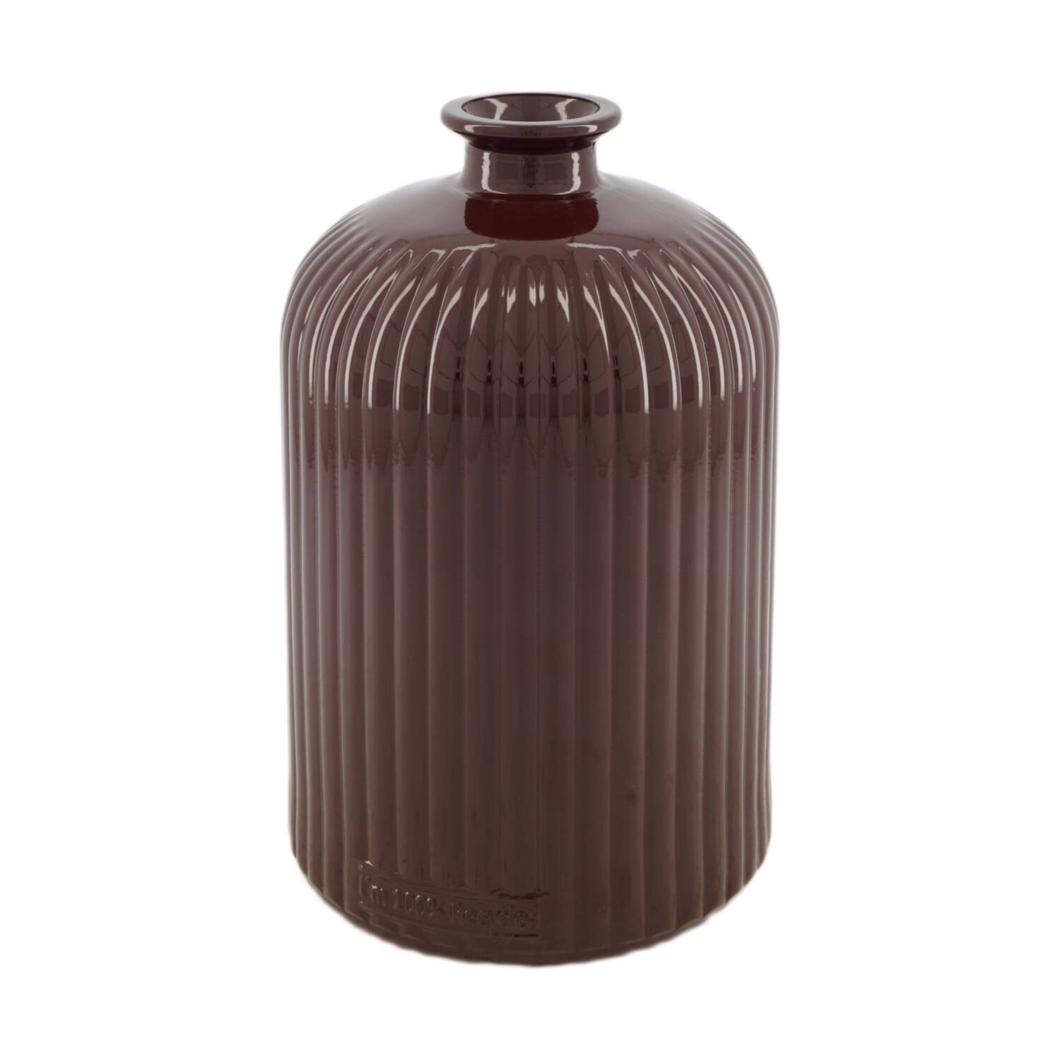 Bottle recycled glass 15x15x23cm - Brown