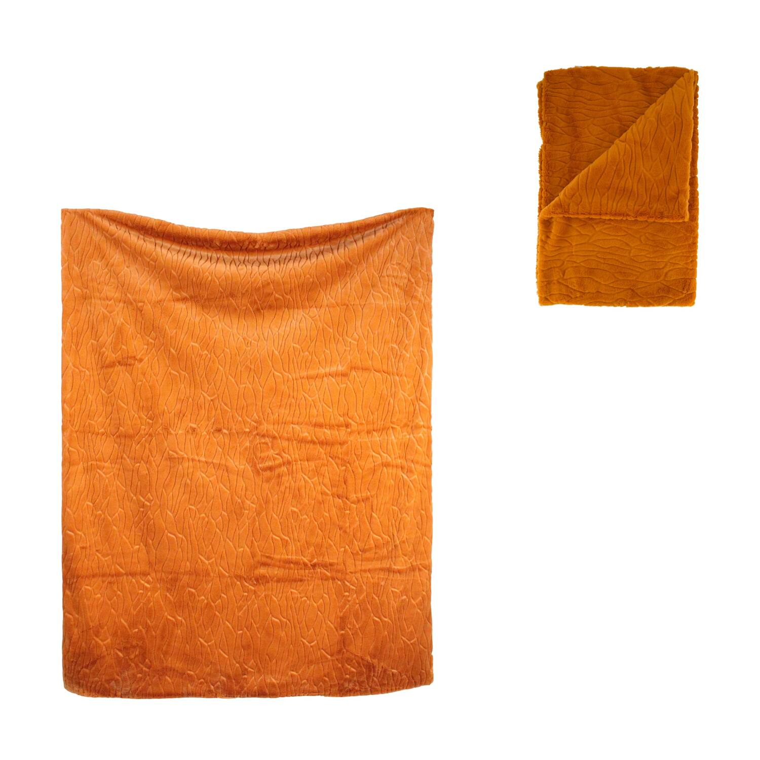 Plaid polyester 170x130x2cm - Orange