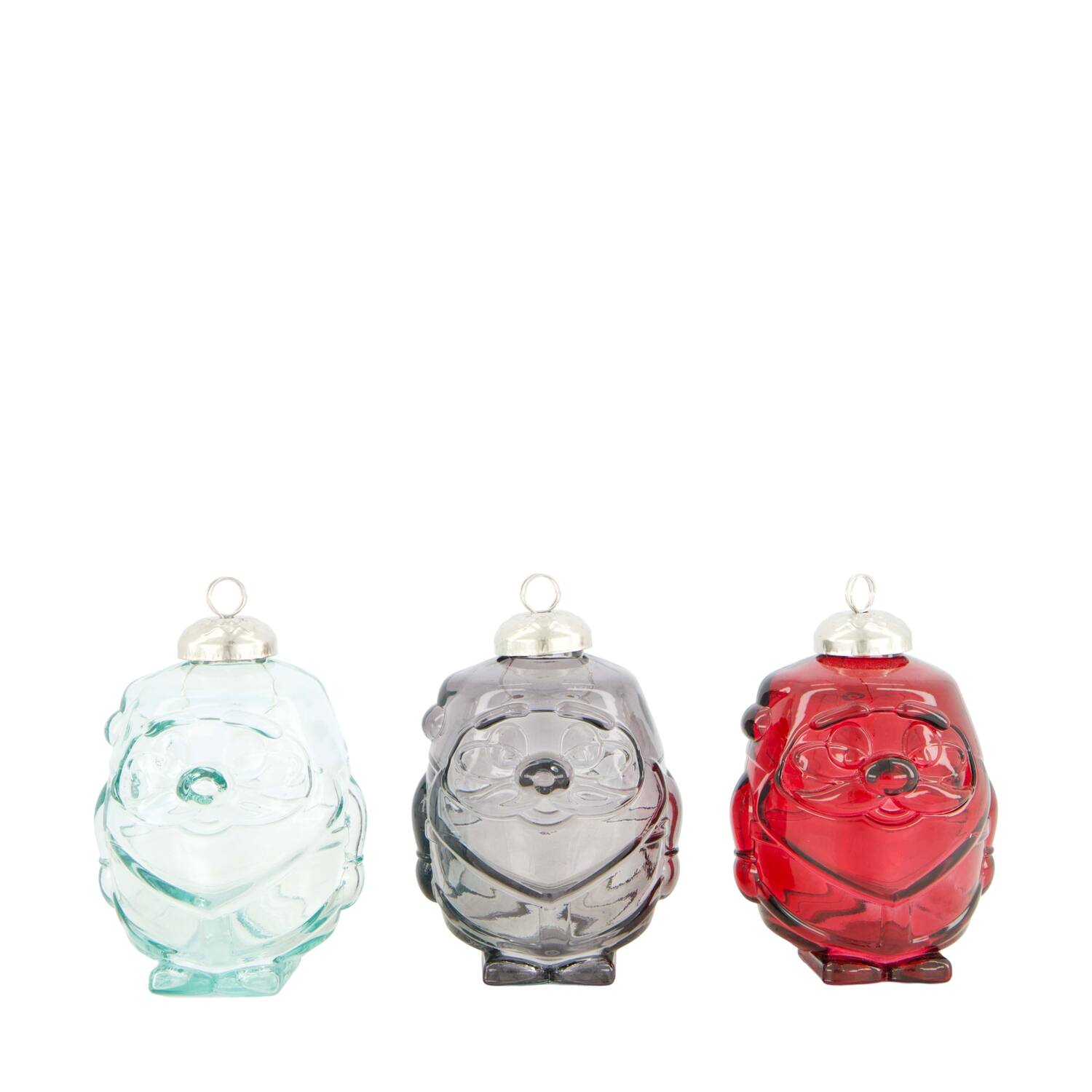 Bauble santa recycled glass 8x8x8cm C/3