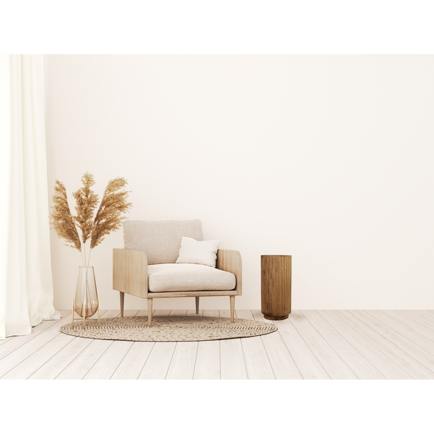 Side table paulownia wood 38x38x78cm - Brown
