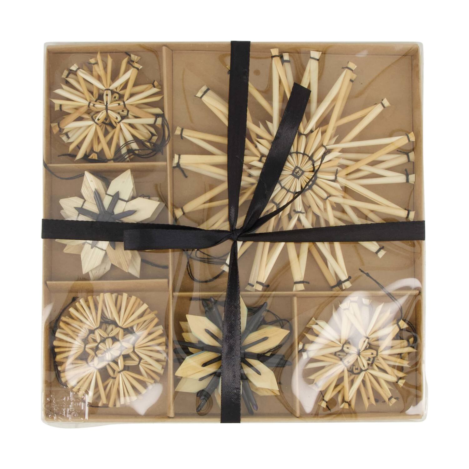 Hanger snowflake 6-13cm grass 20x20x2cm 18pc
