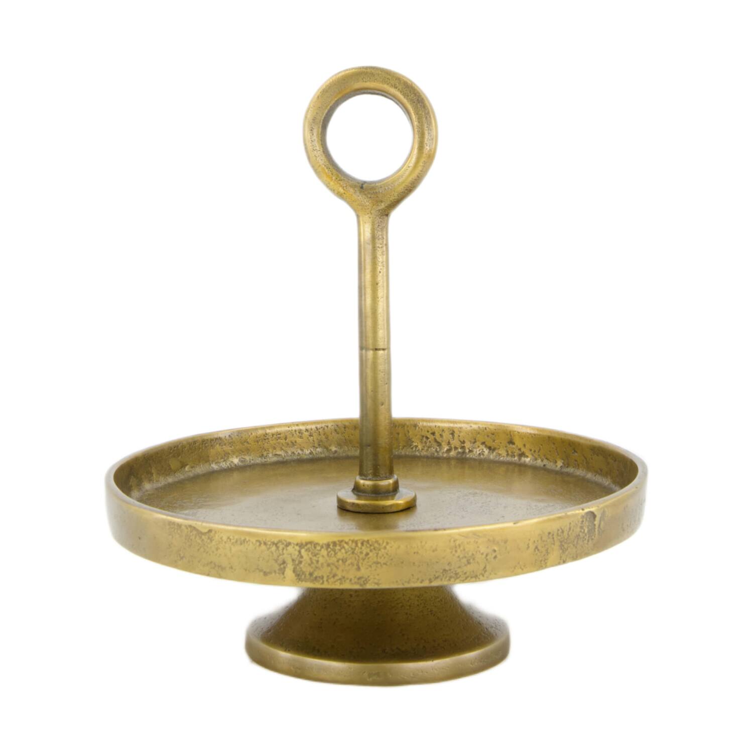 Etagiere round aluminium 1 layer 22x22x20cm - Gold