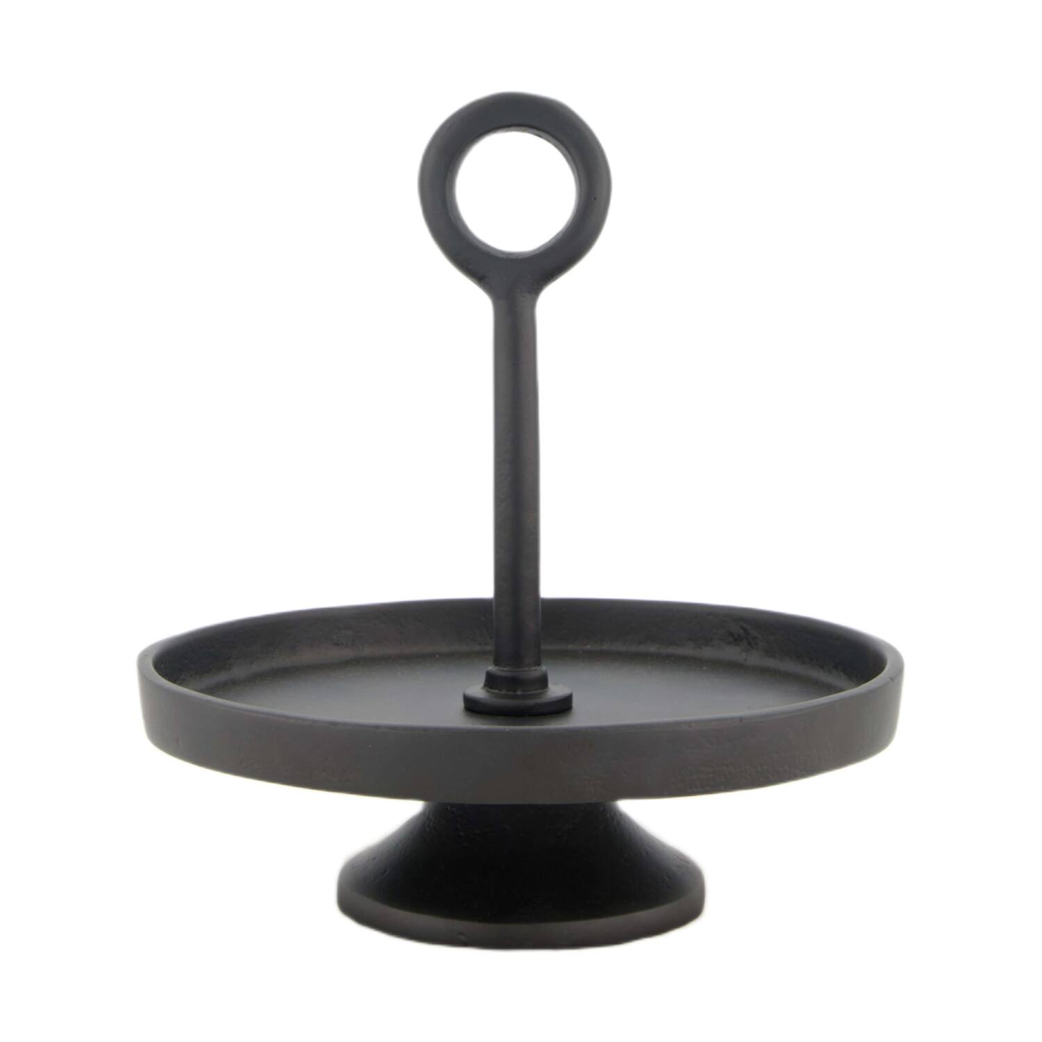 Etagiere round aluminium 1 layer 22x22x20cm - Black