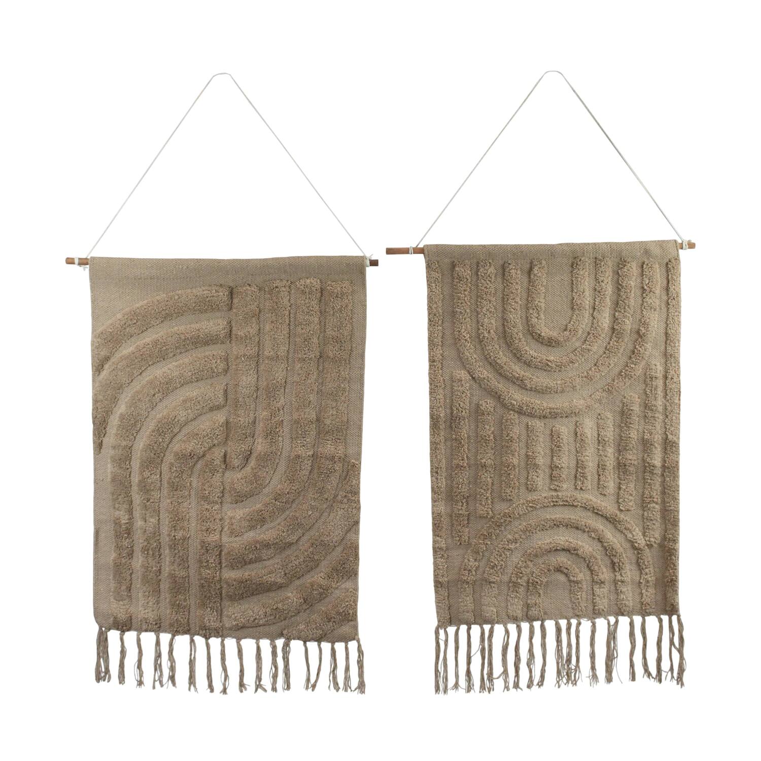 Wall art tufted cotton with hanger 58x78x2cm A/2