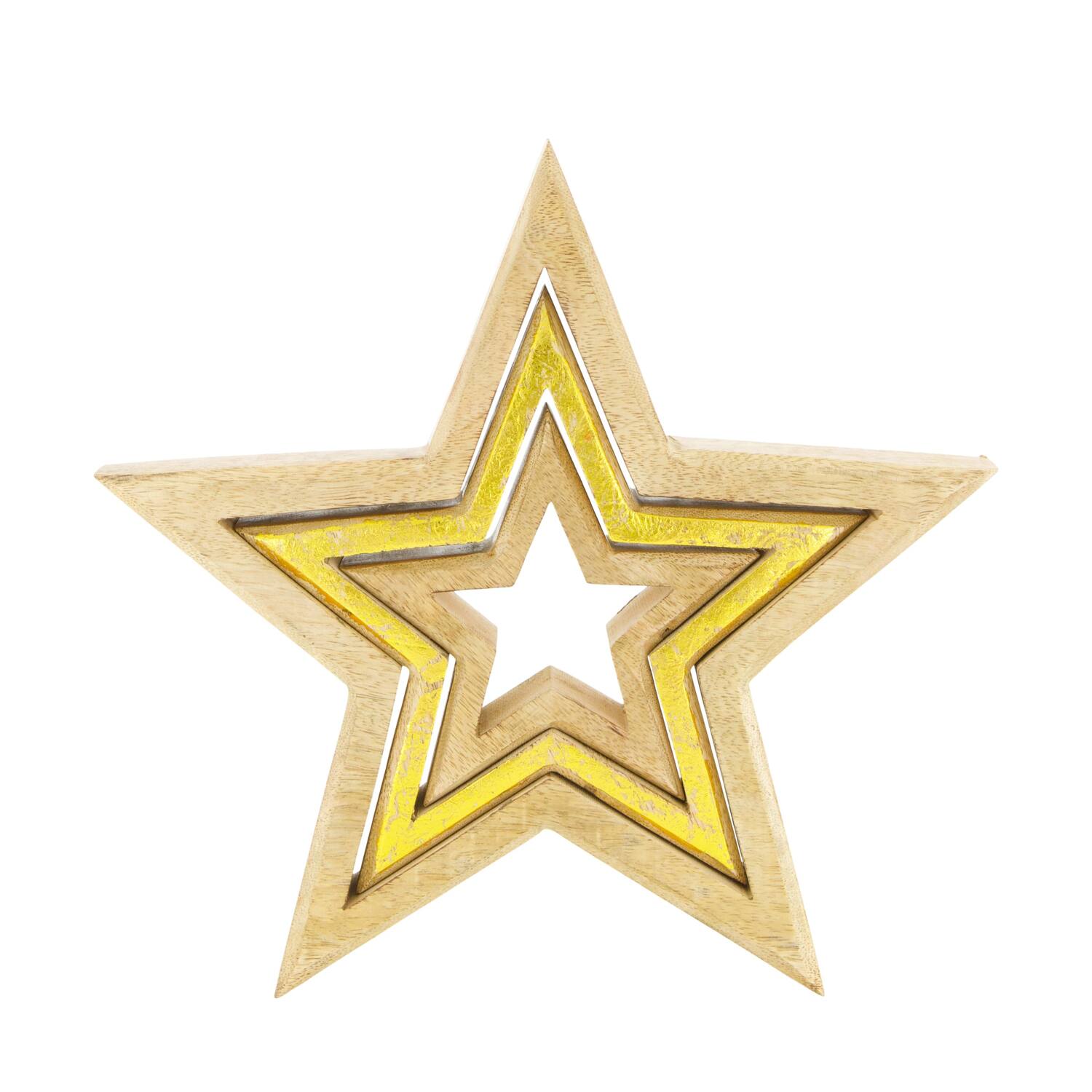 Star mango wood 27x3.5x27cm