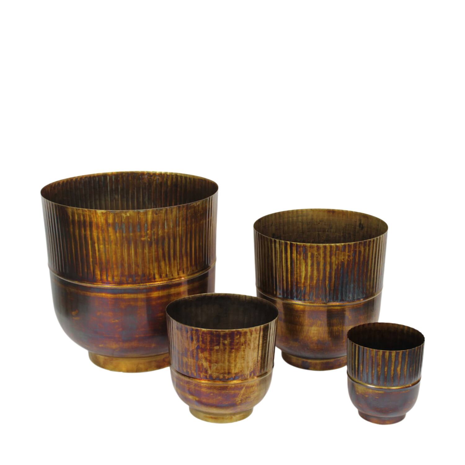 Vase aluminium 40x40x41cm  - Bronze