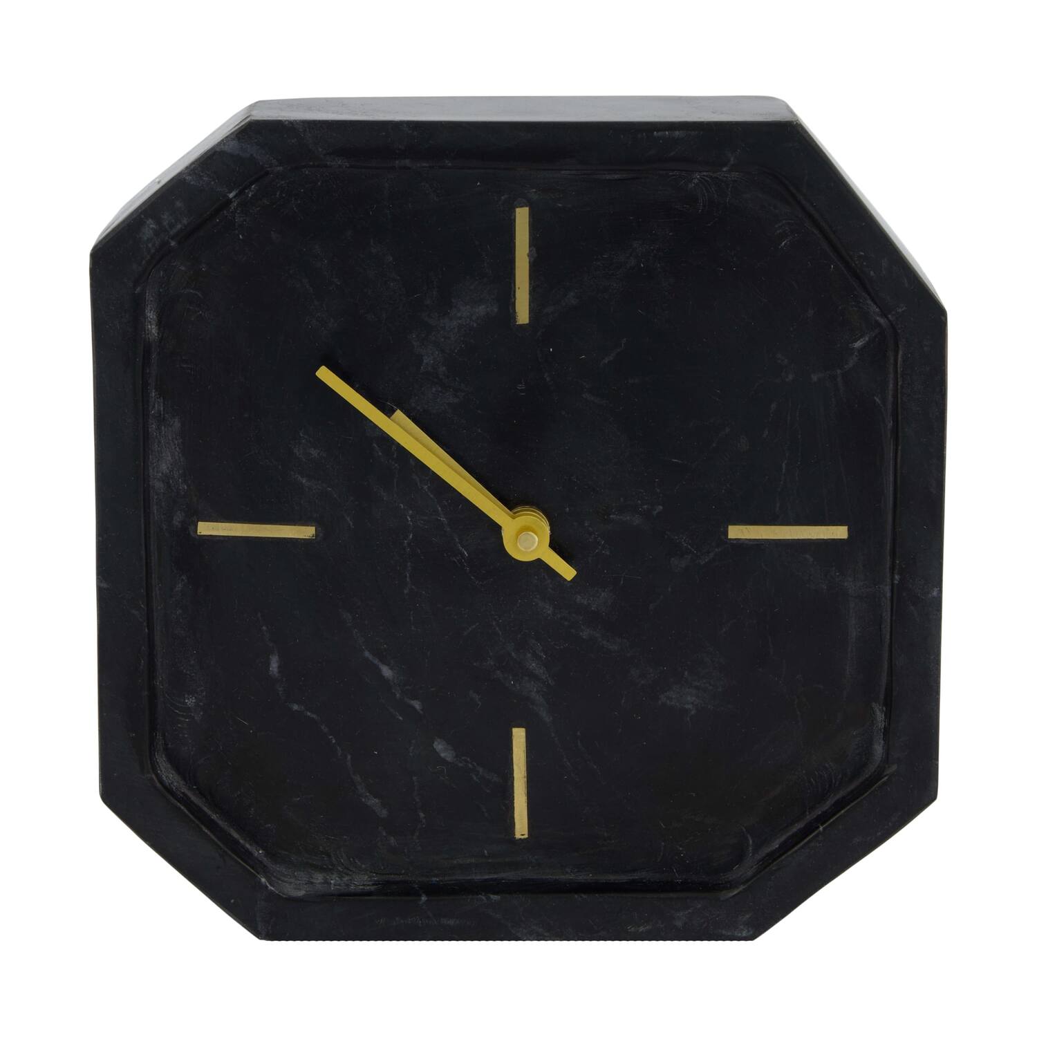Clock marble 20x5x20cm - Black