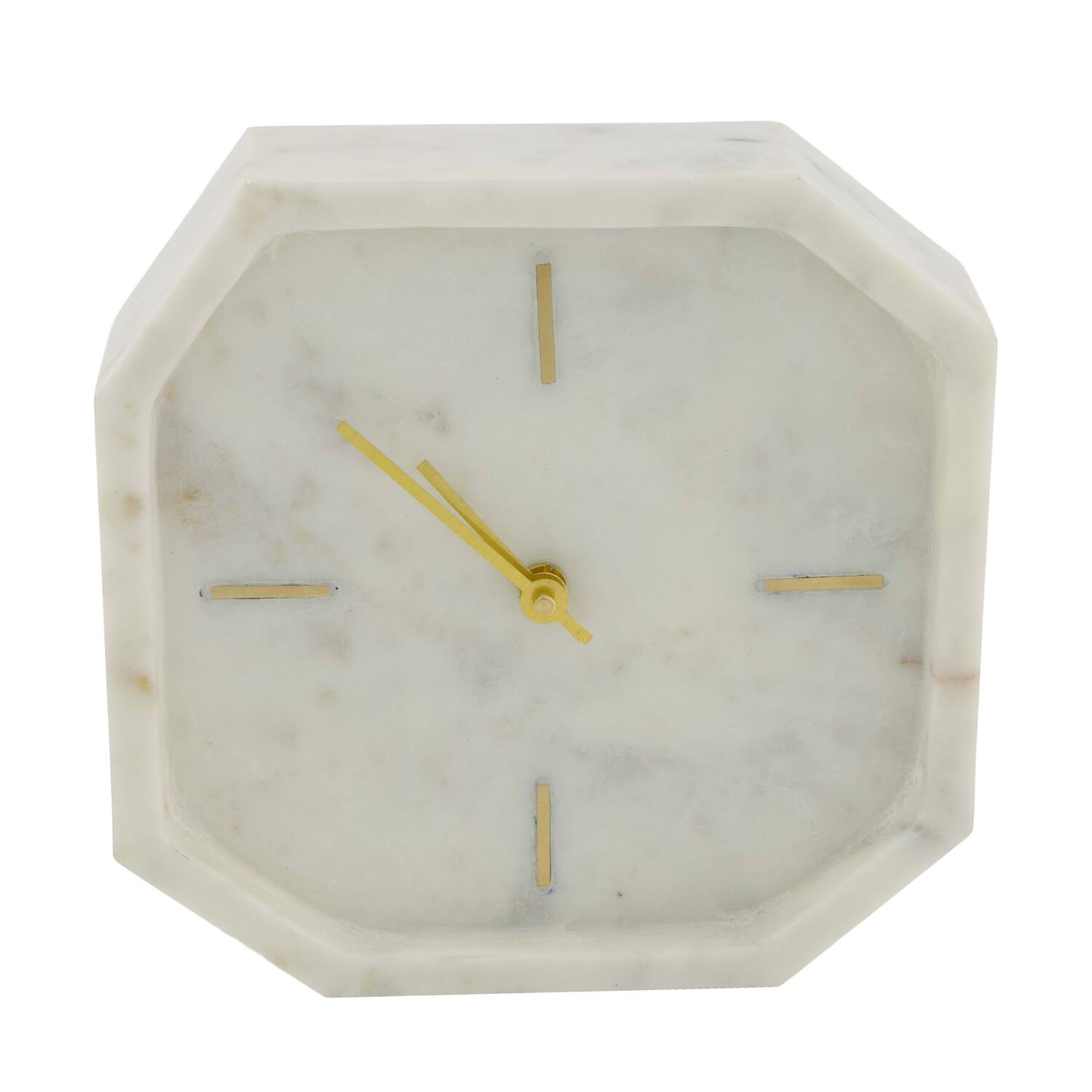 Clock marble 20x5x20cm - White