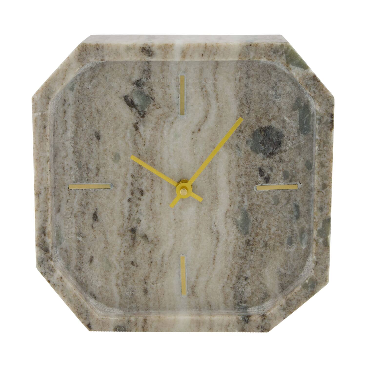 Clock marble 20x5x20cm - White