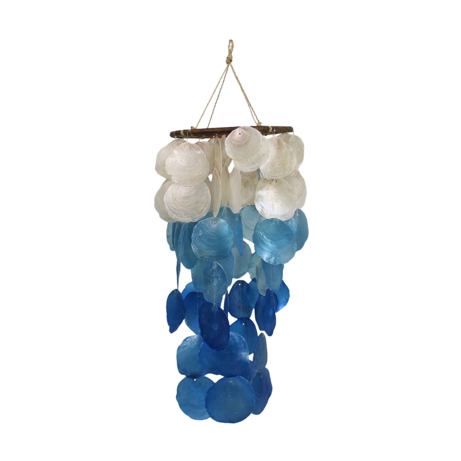 Mobile with gradient capiz 28x28x70cm - Blue