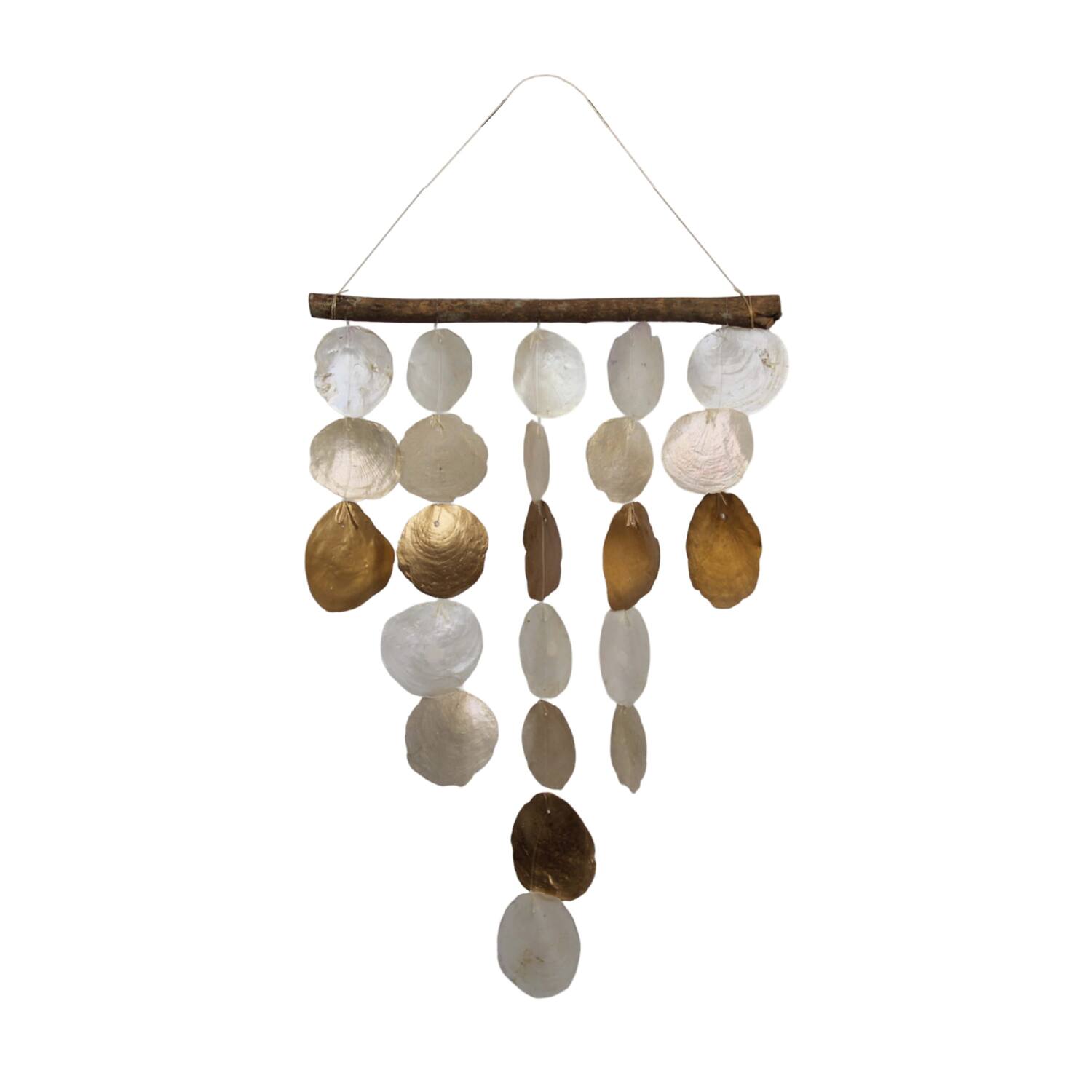 Hanger driftwood with gradient capiz 38x2x60cm - Gold