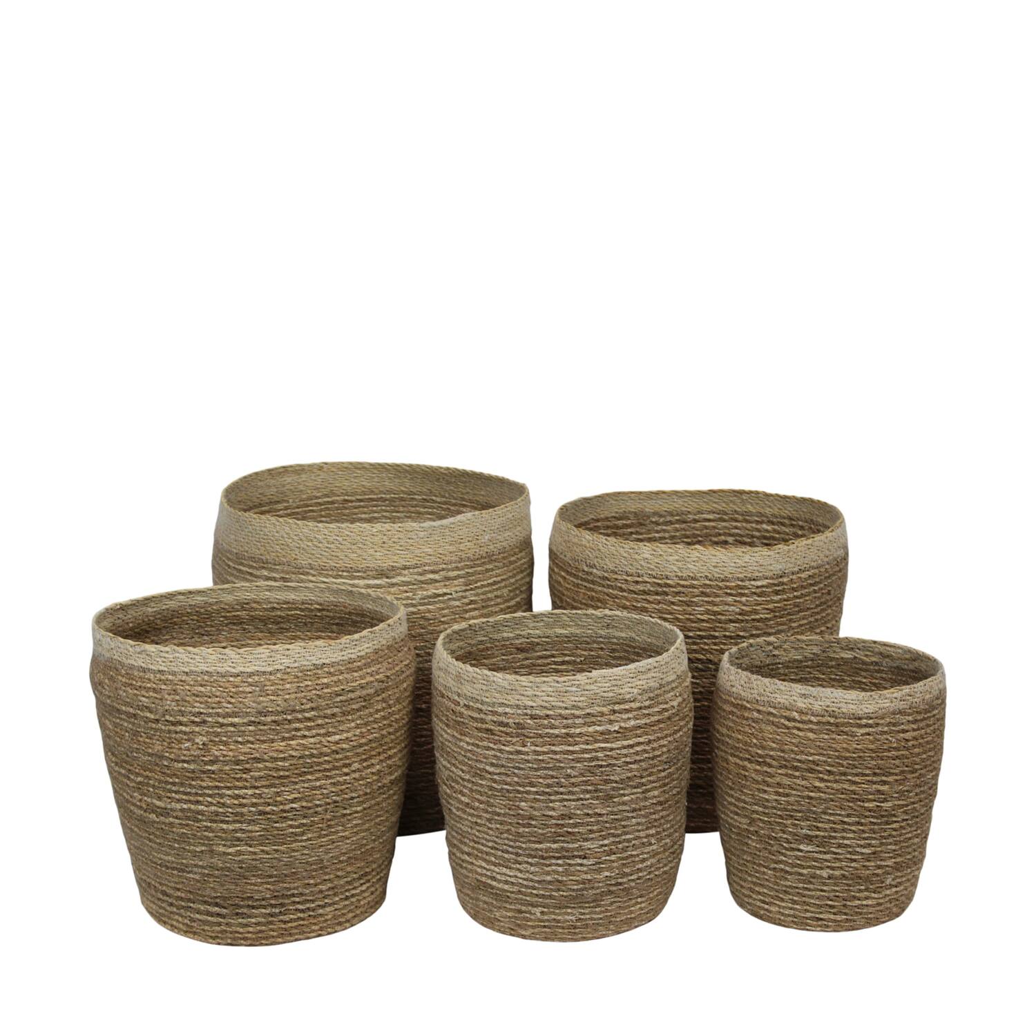 Basket round seagrass 38x38x38cm  - Natural