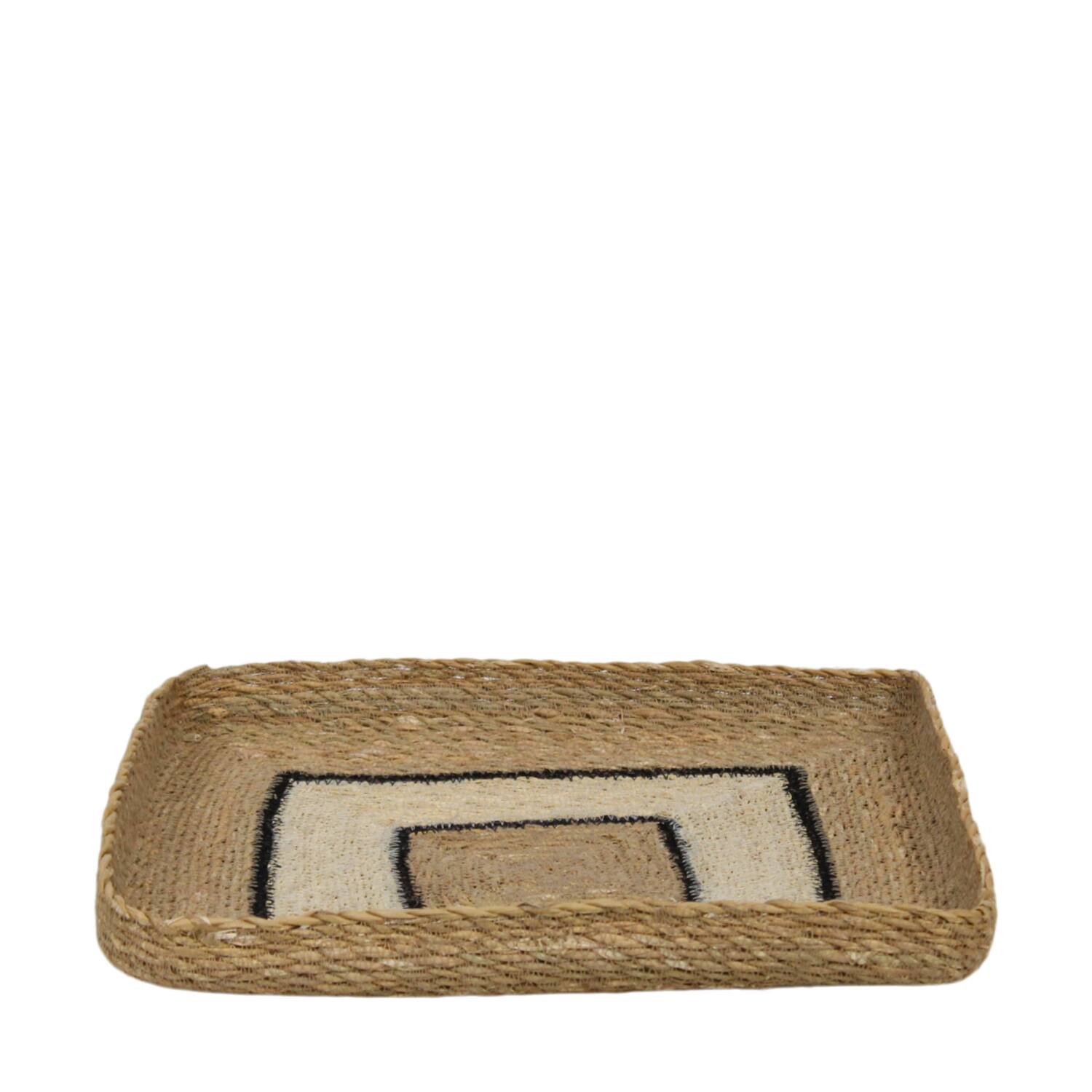 Tray square seagrass 38x38x4cm - Natural