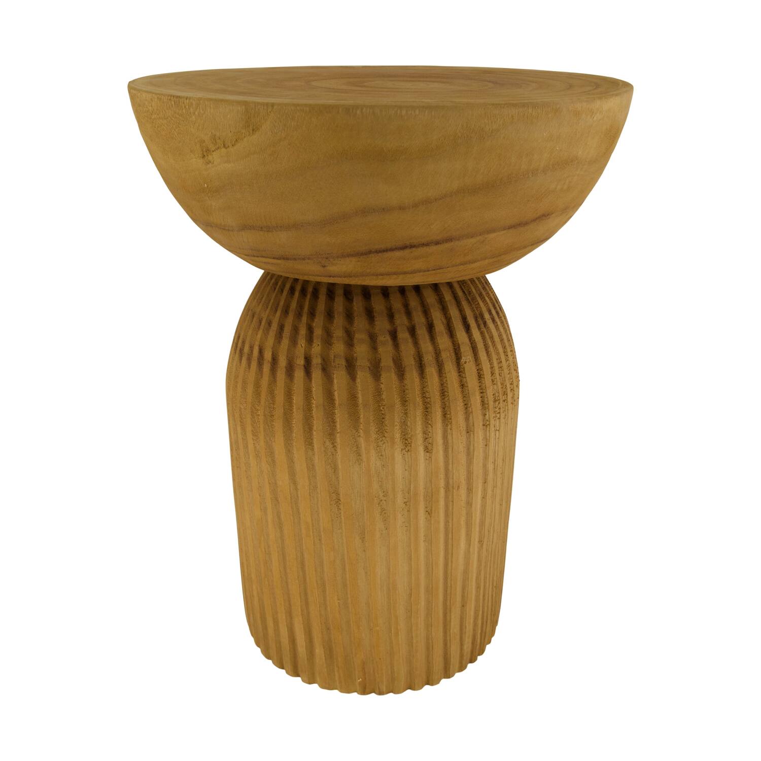 Side table engraved paulownia wood 38x38x48cm
