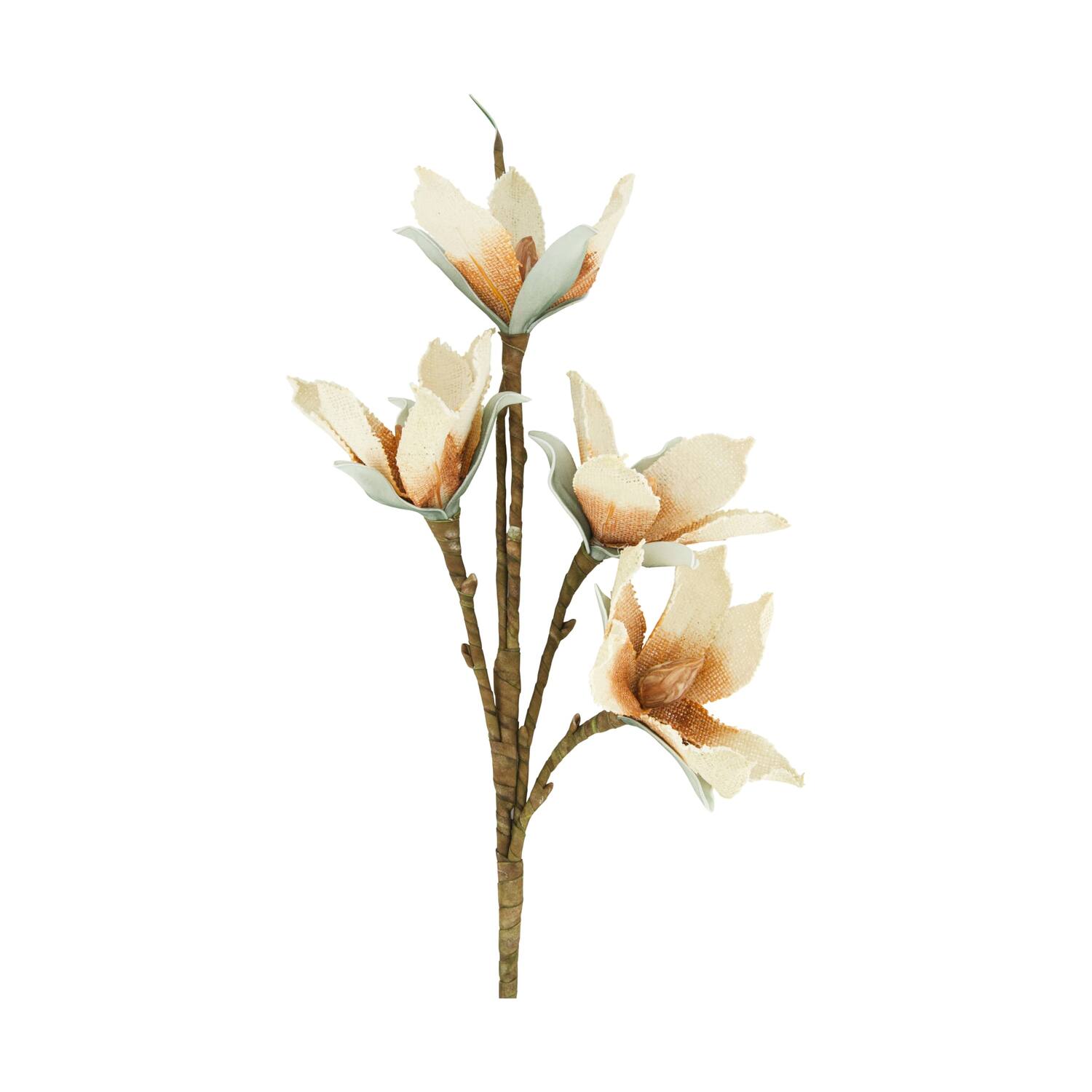Flower magnolia jute 77x30x10cm - Brown
