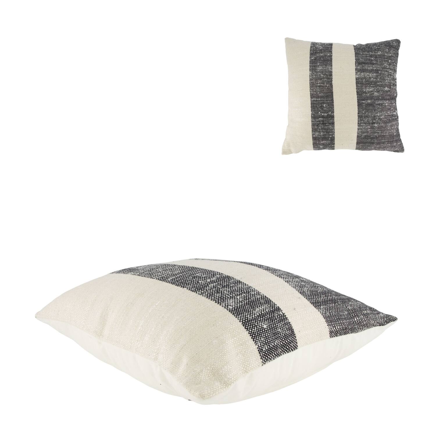 Cushion striped recycled cotton 45x45x9cm