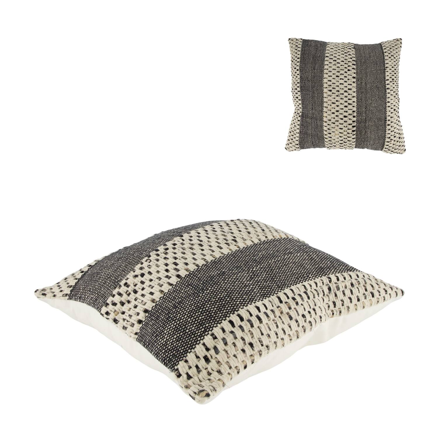 Cushion striped recycled cotton 45x45x9cm