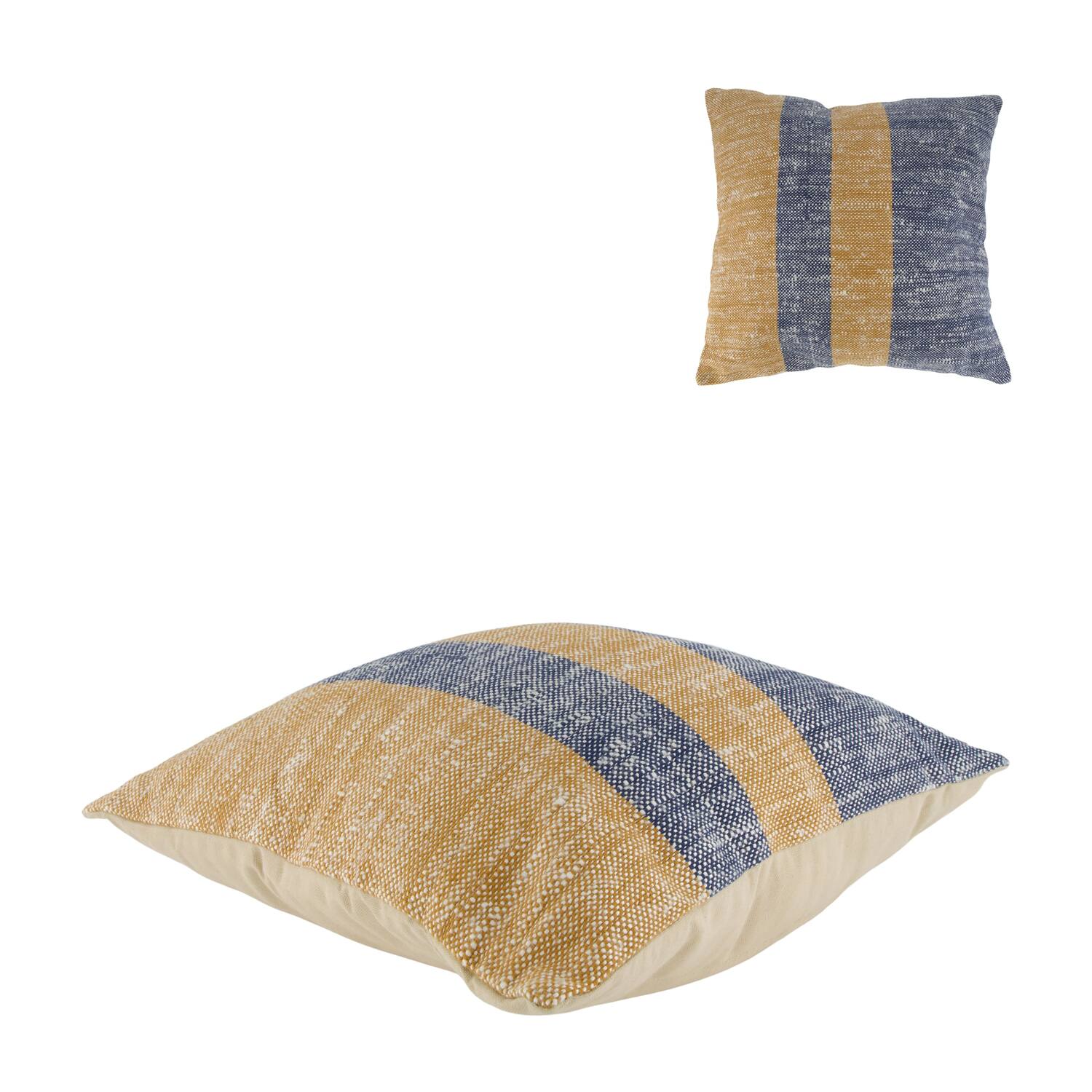 Cushion striped recycled cotton 45x45x9cm