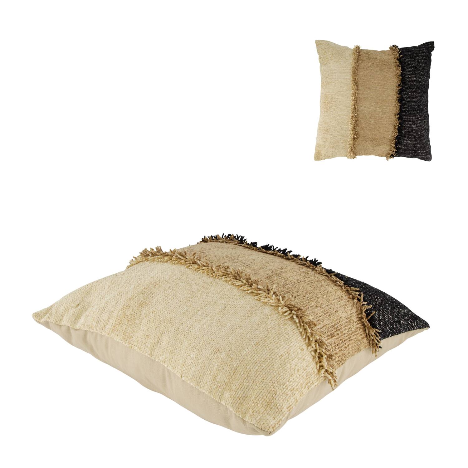 Cushion striped recycled cotton 45x45x9cm