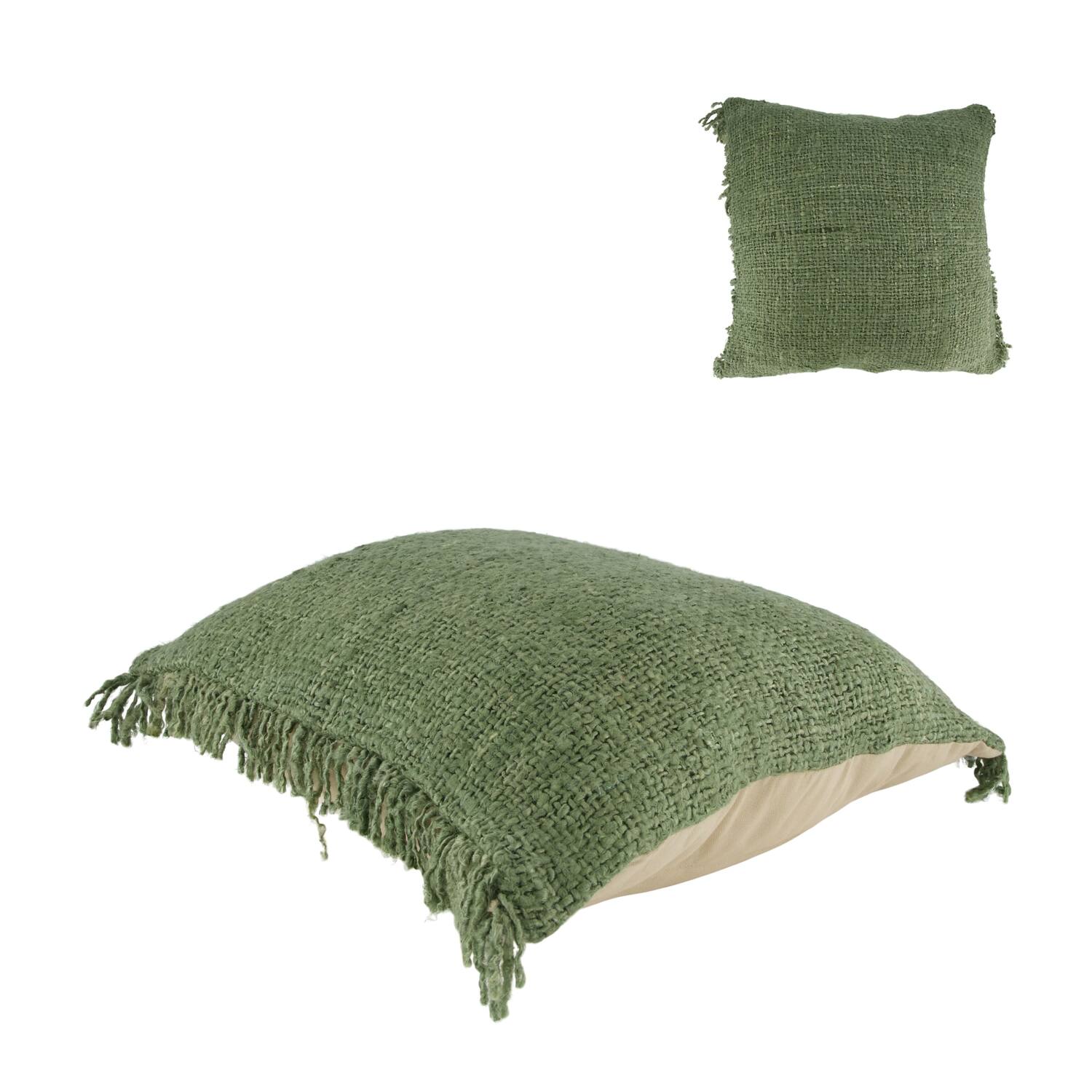 Cushion fringes recycled cotton 45x45x9cm