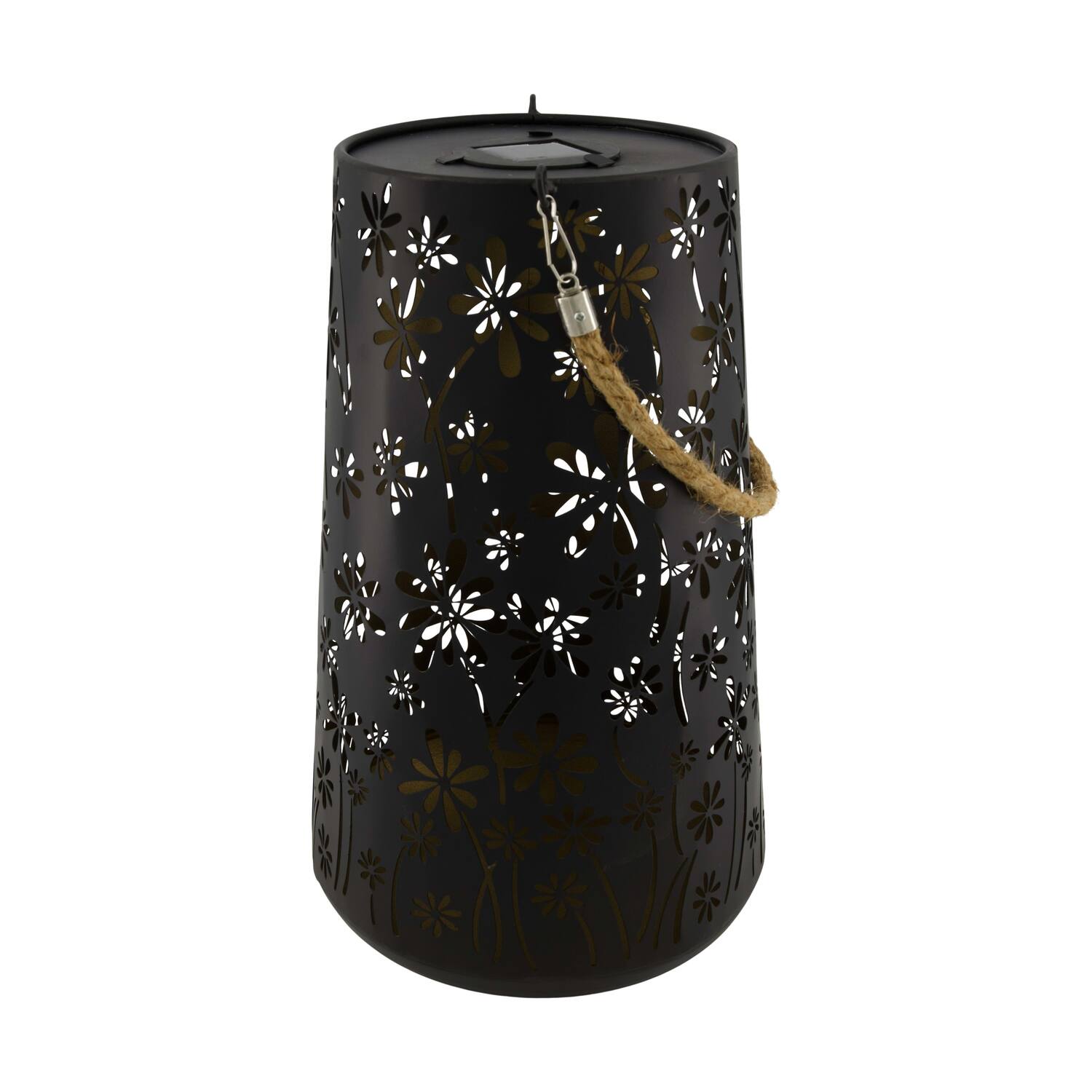Lantern solar metal 22x22x38cm - Black